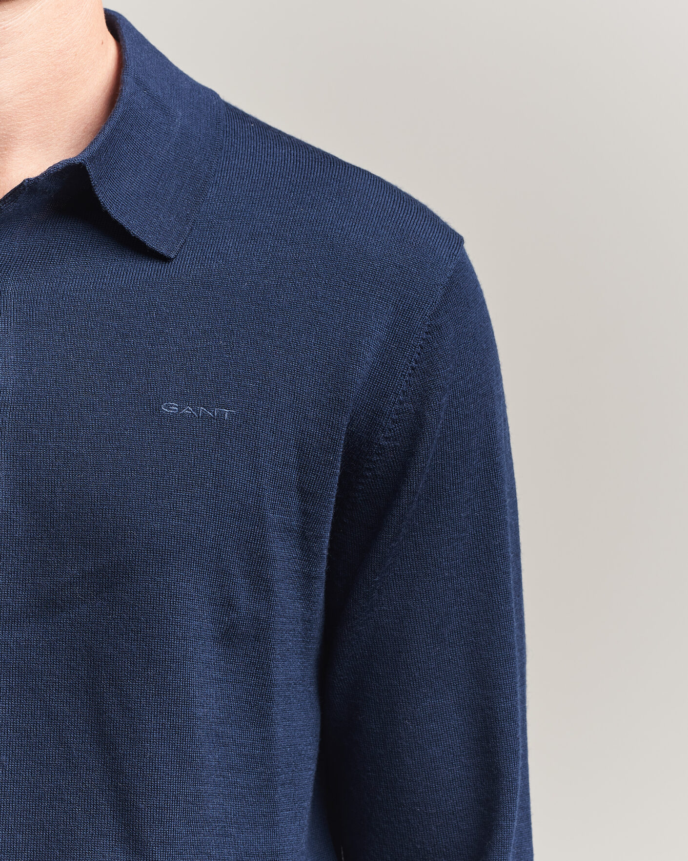 Herre | Trøjer | Gant | Extrafine Merino Knitted Polo Marine