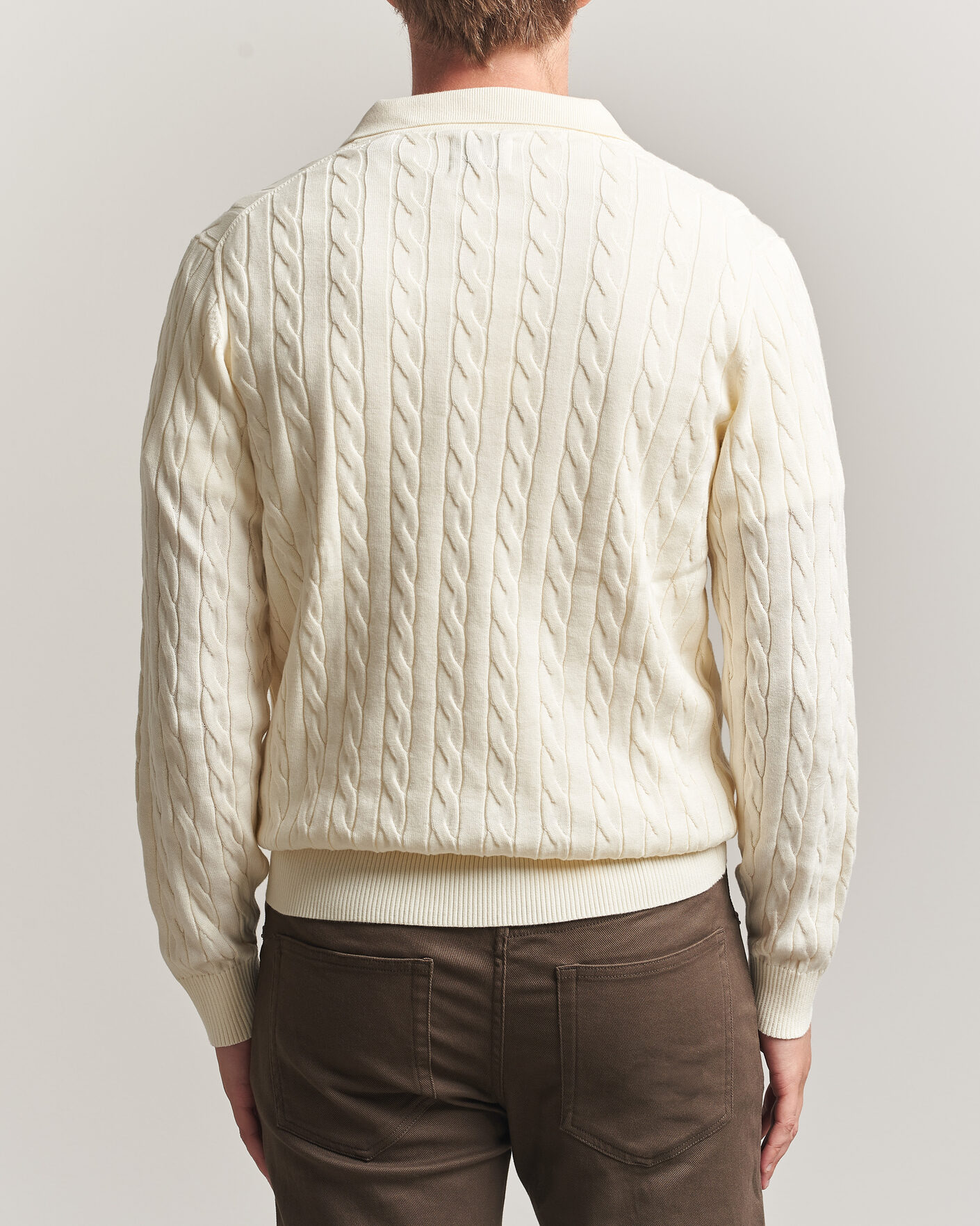 Herre | Trøjer | Gant | Cotton Cable Polo Cream