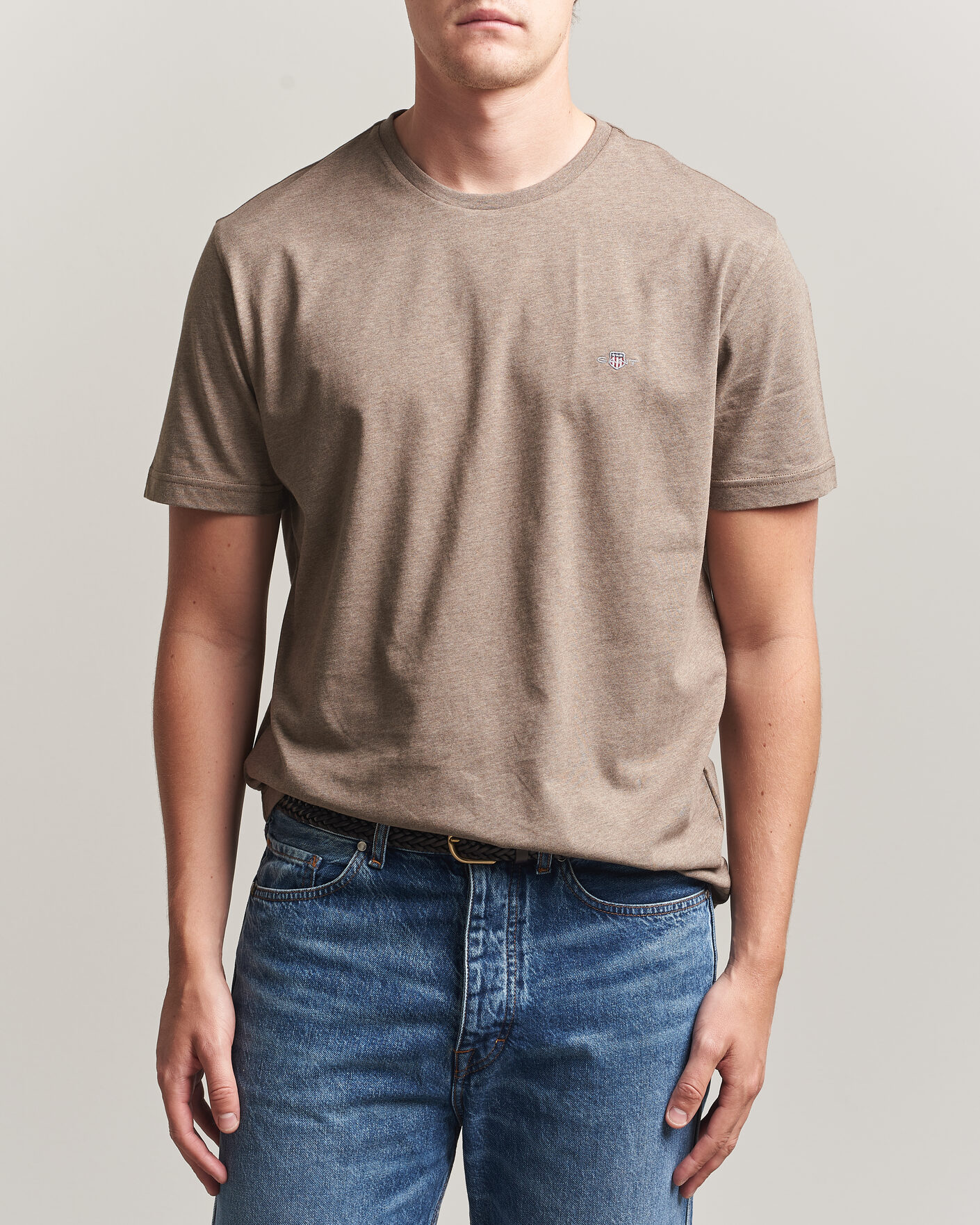 Herre | T-Shirts | Gant | The Original T-Shirt Dark Hazelnut Melange