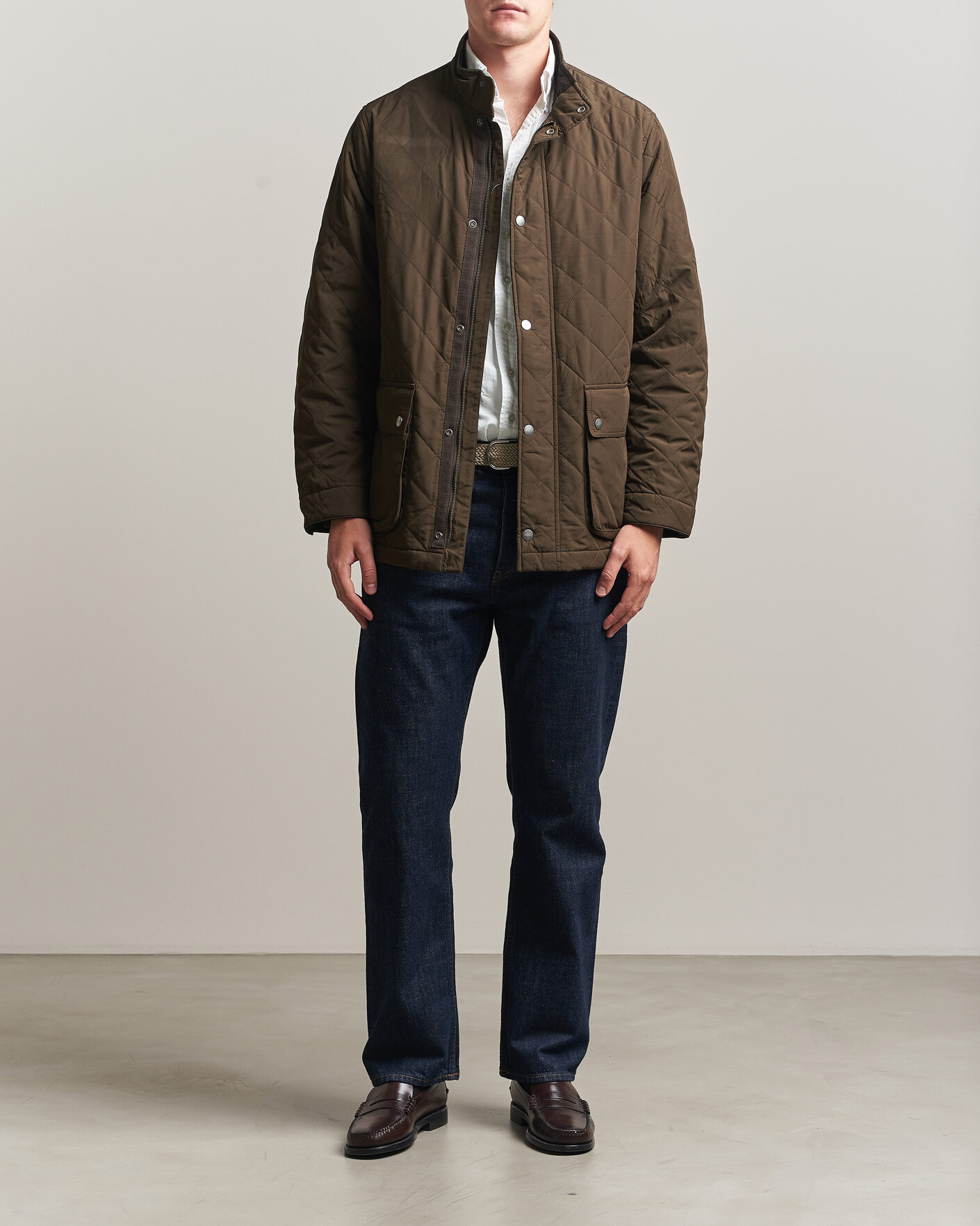Herre | Jakker | Gant | Classic Quilted Mid Jacket Black Brown