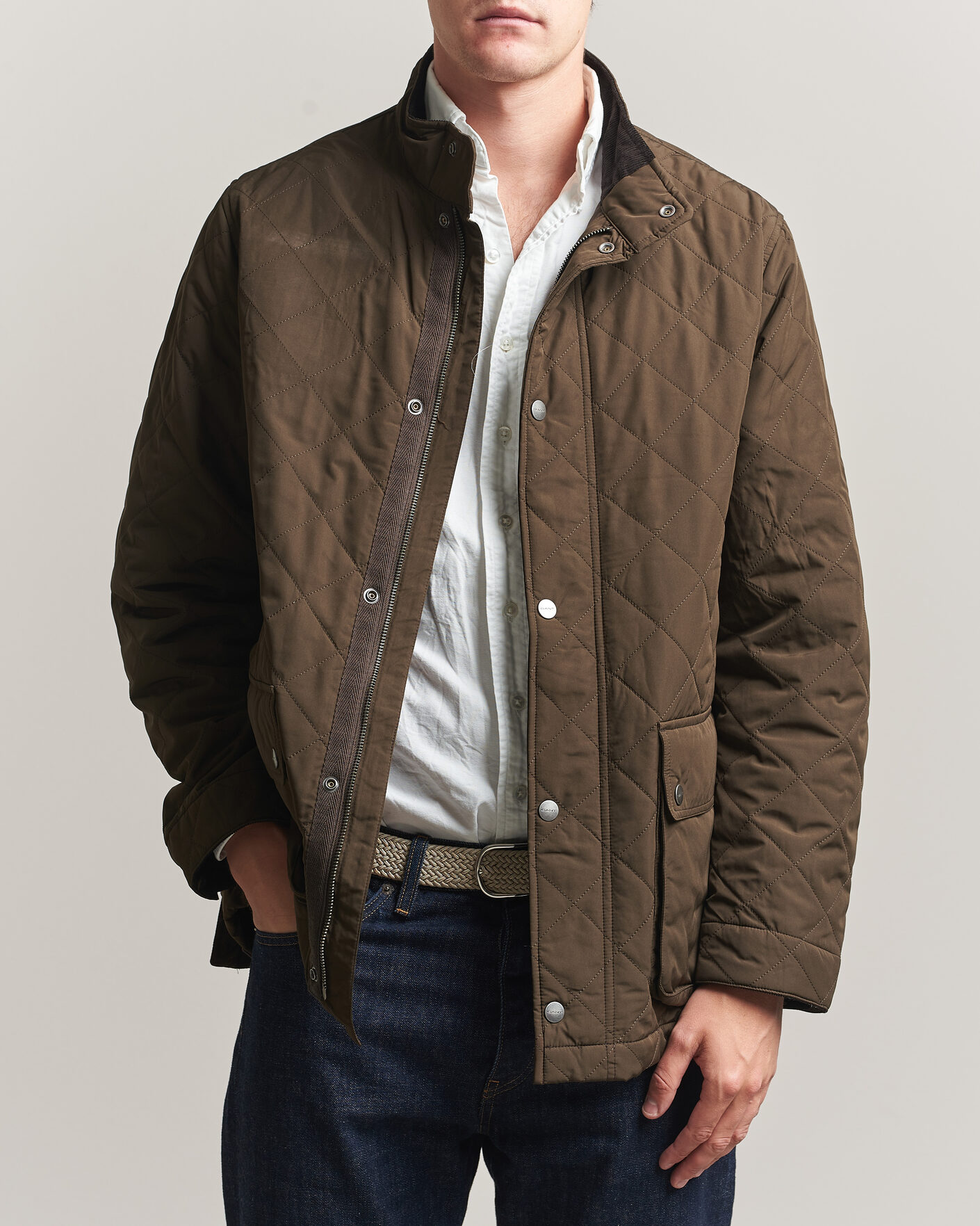 Herre | Jakker | Gant | Classic Quilted Mid Jacket Black Brown