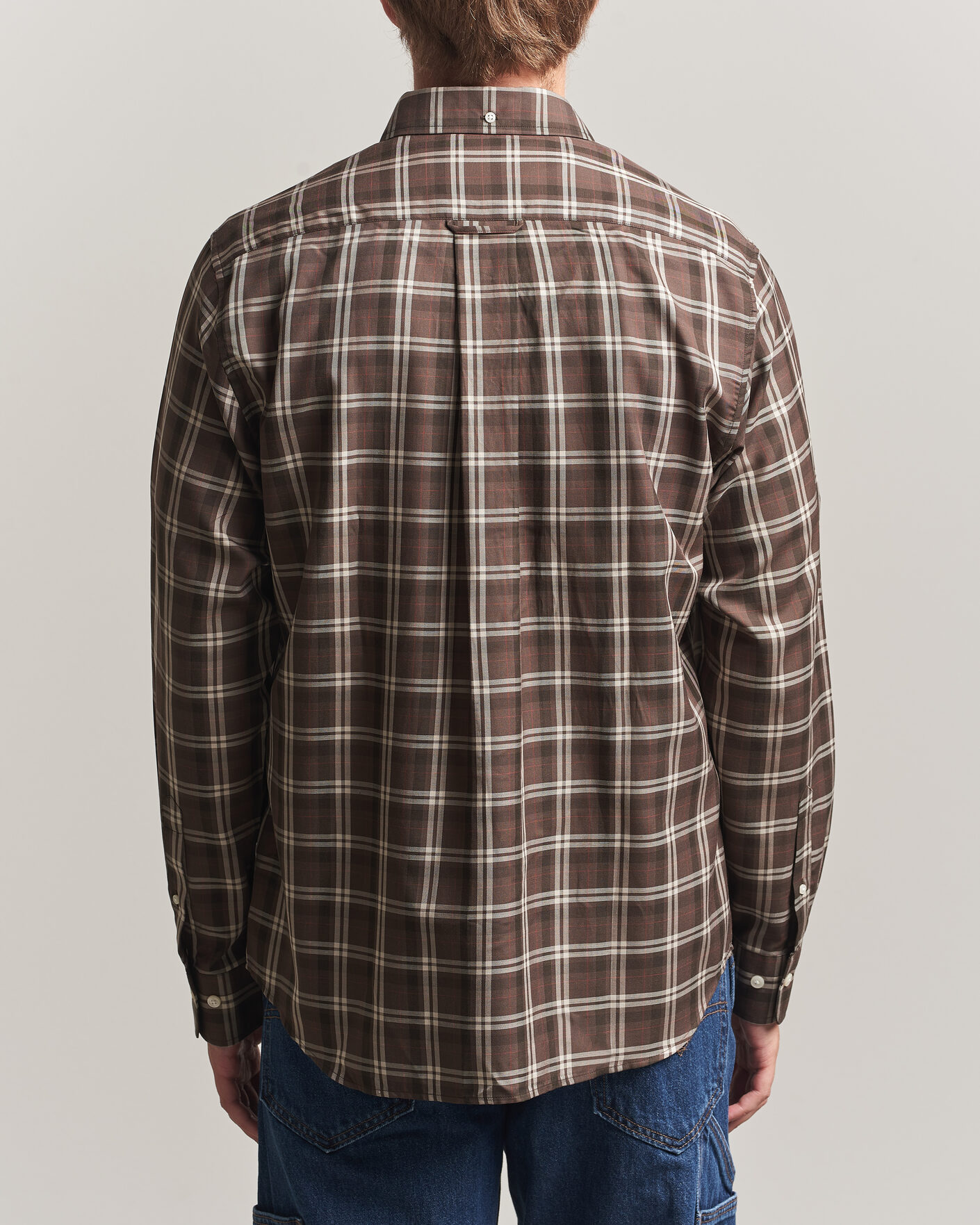 Herre | Skjorter | Gant | Regular Fit Twill Checked Shirt Faded Taupe