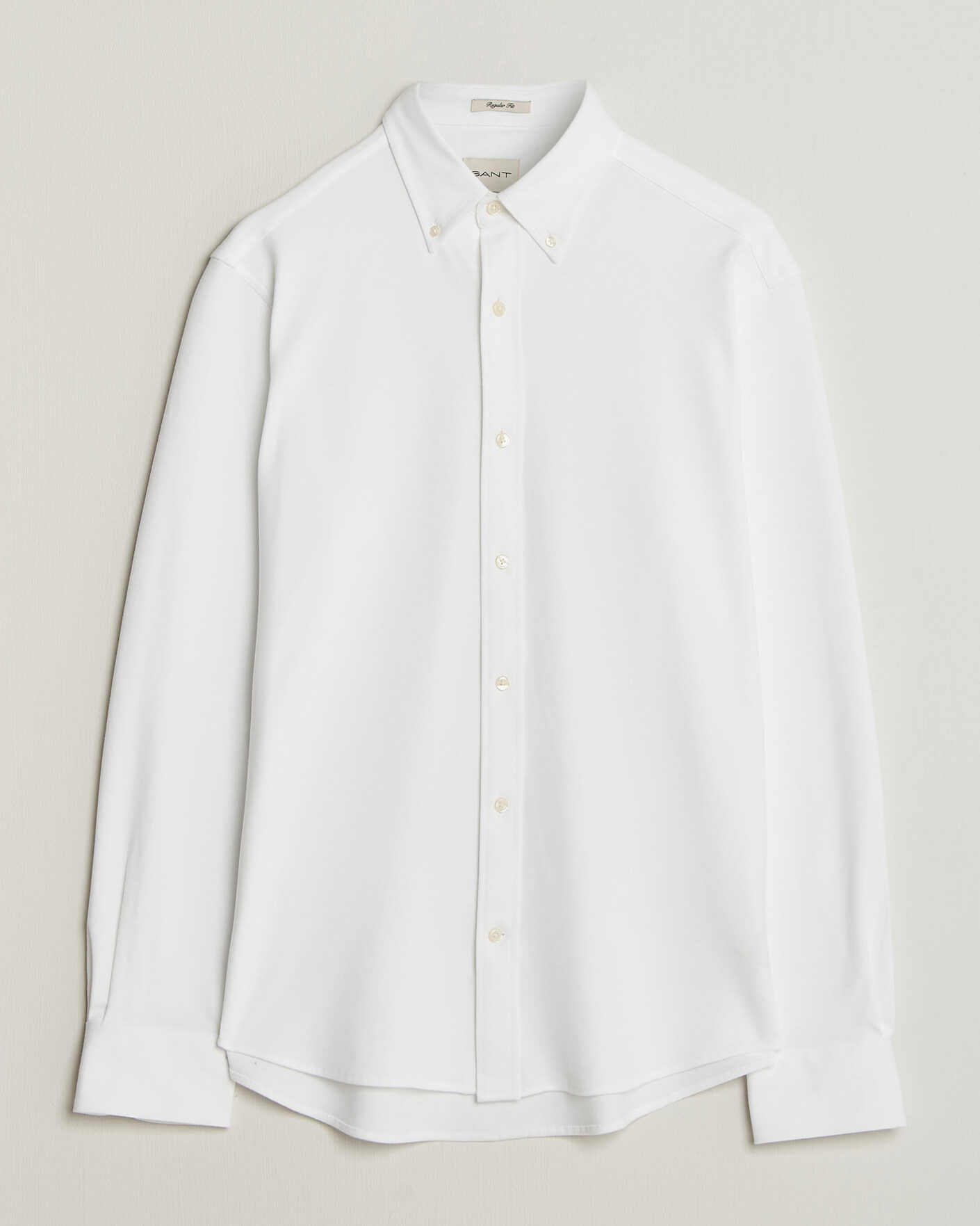 Herre | Skjorter | Gant | Regular Fit Jersey Pique Shirt White