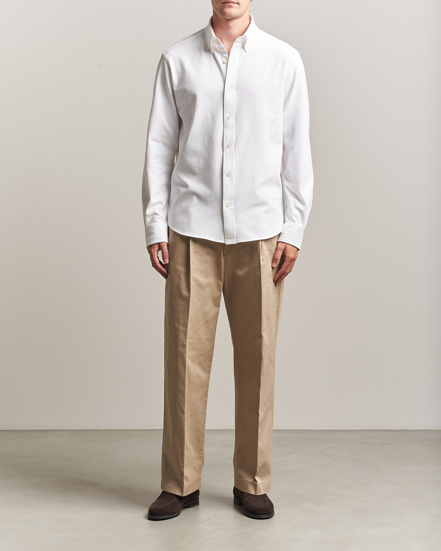 Herre | Skjorter | Gant | Regular Fit Jersey Pique Shirt White