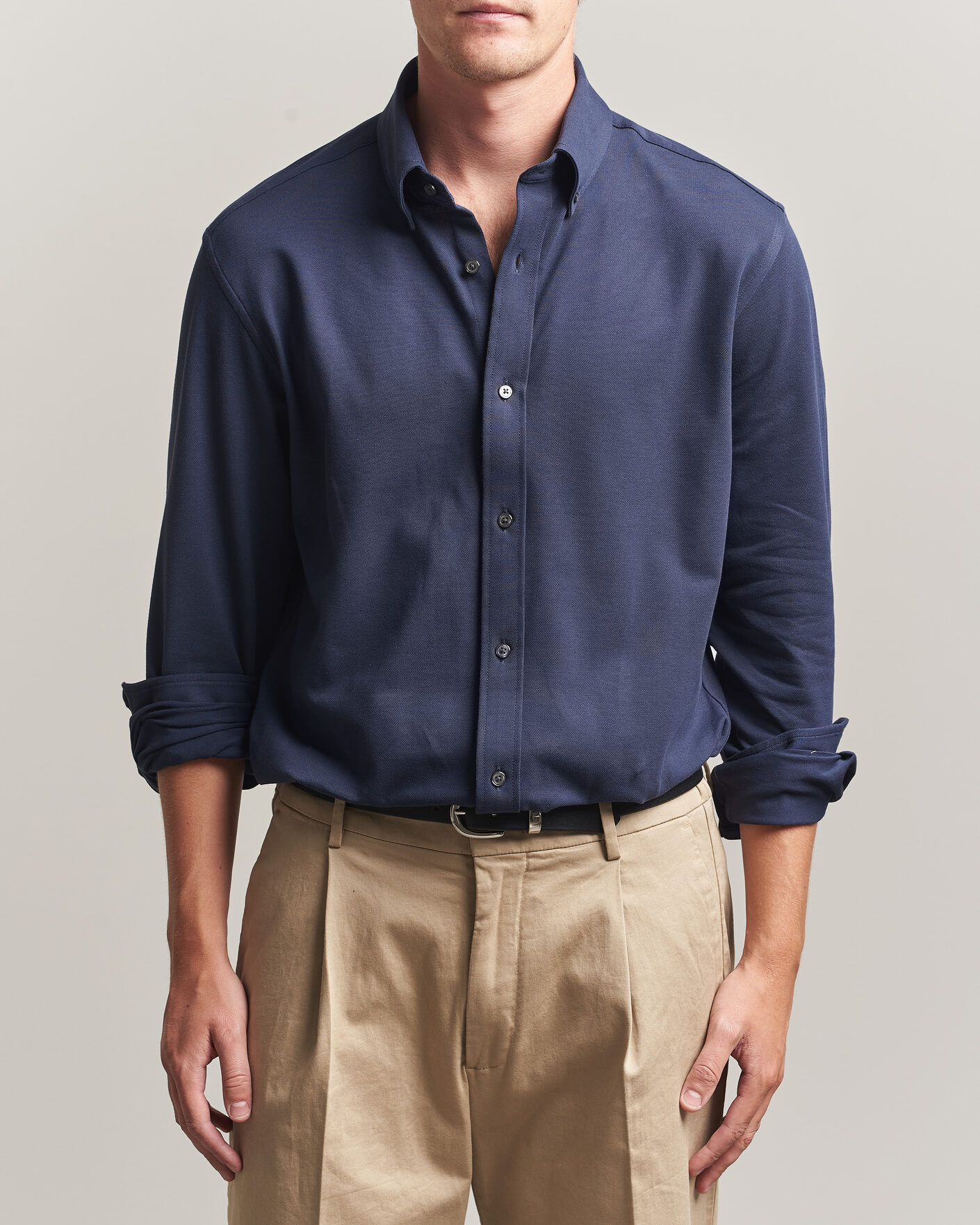 Herre | Skjorter | Gant | Regular Fit Jersey Pique Shirt Marine