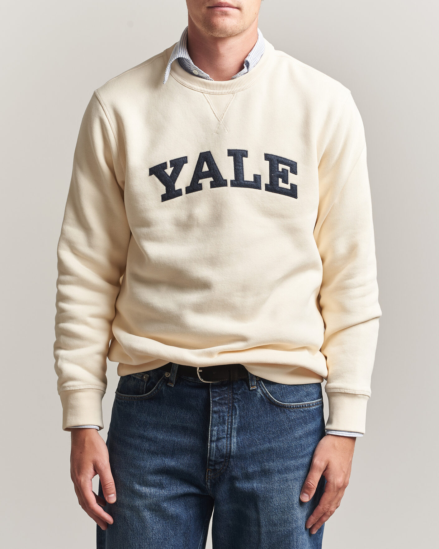 Herre | Trøjer | Gant | YALE Crew Neck Sweatshirt Cream