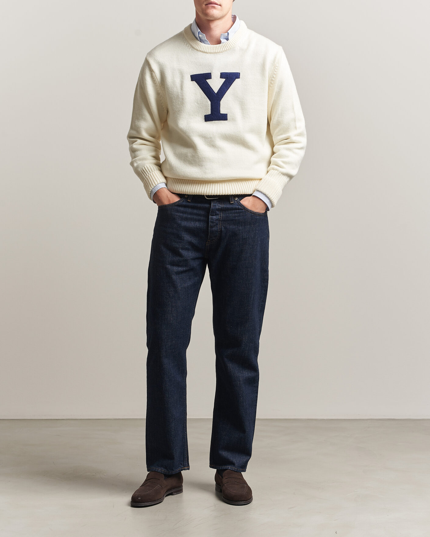 Herre | Trøjer | Gant | YALE Merino Crew Neck Cream