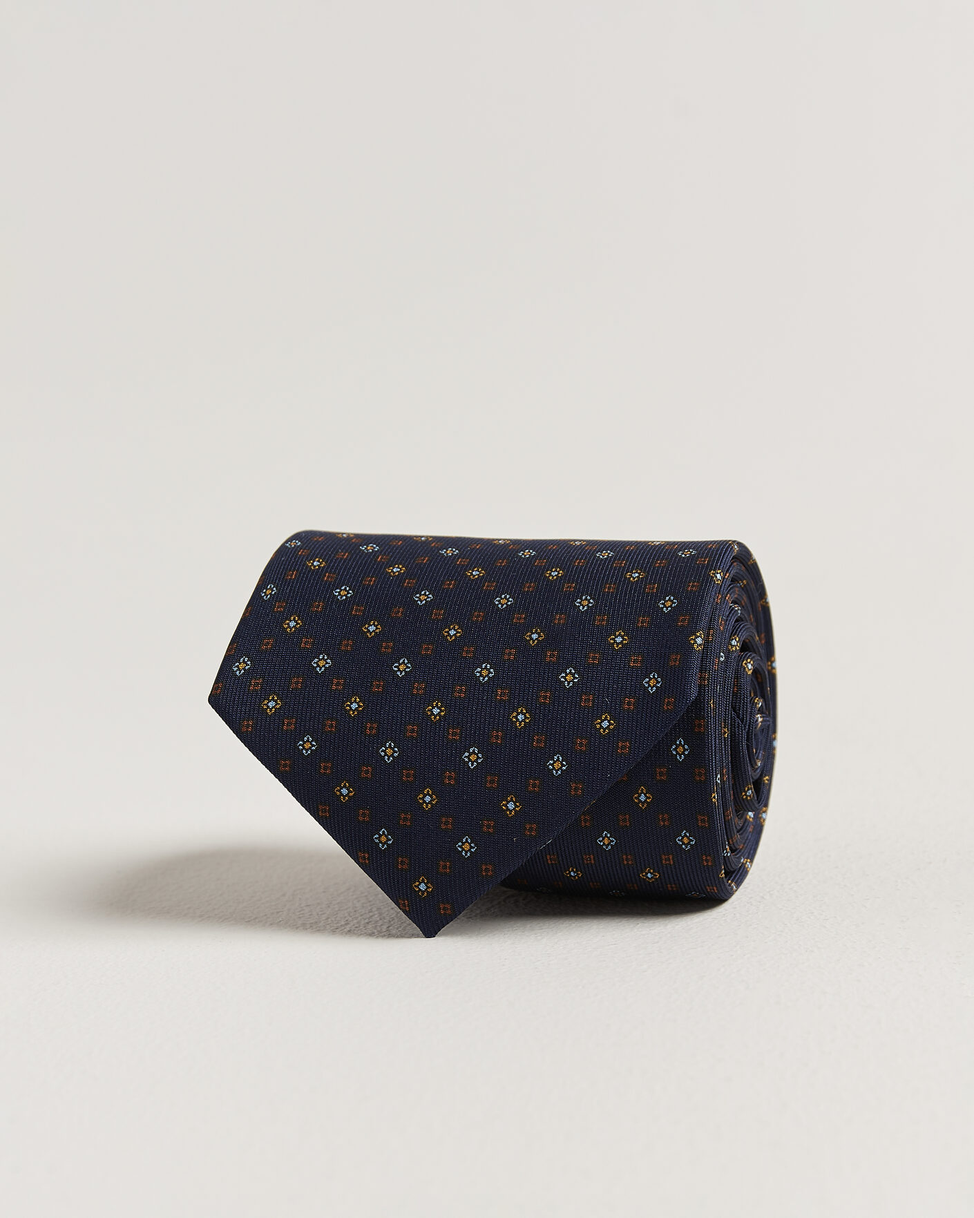 Herre | Slips | E. Marinella | 3-Fold Printed Silk Tie Navy