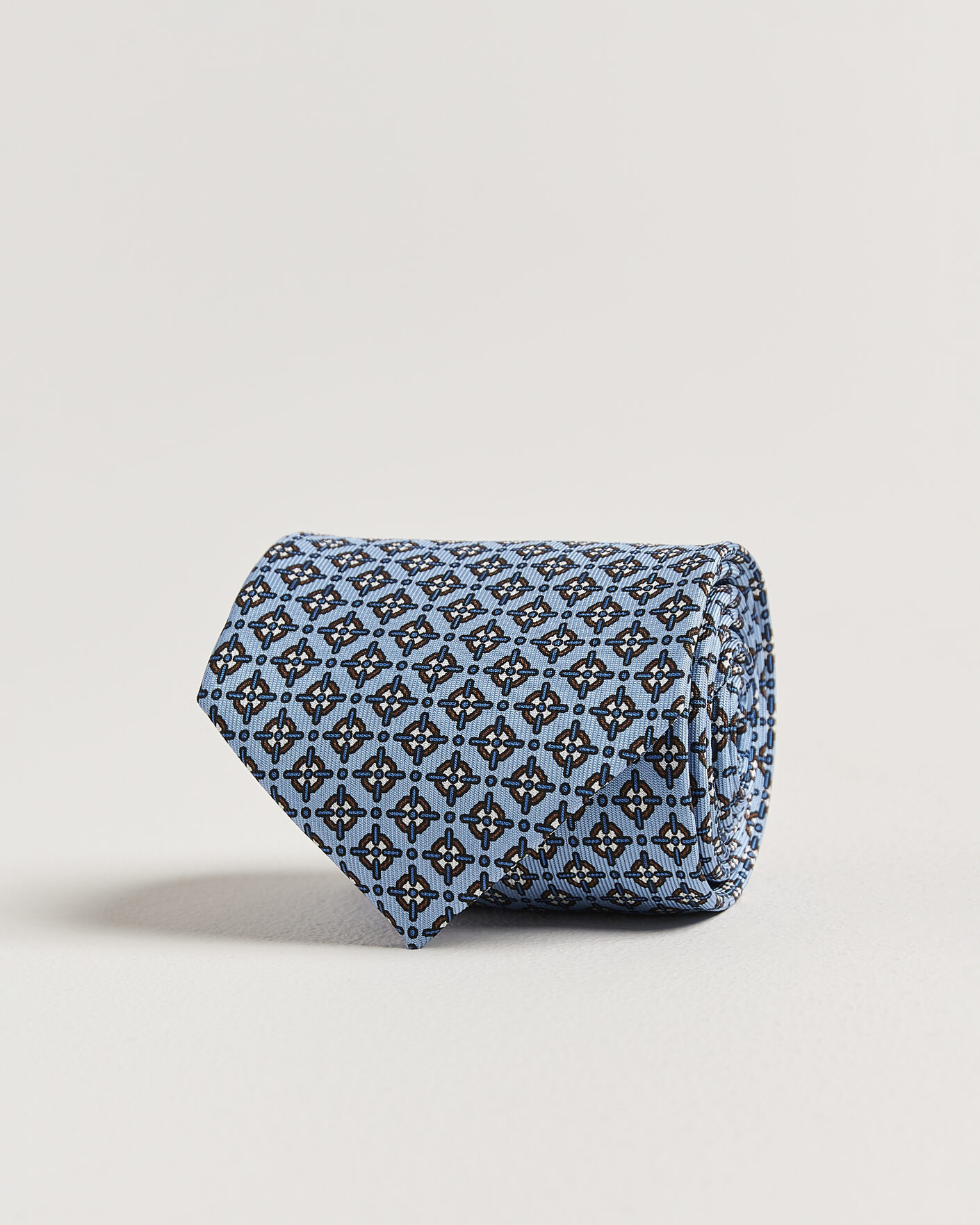 Herre | Slips | E. Marinella | 3-Fold Printed Silk Tie Blue