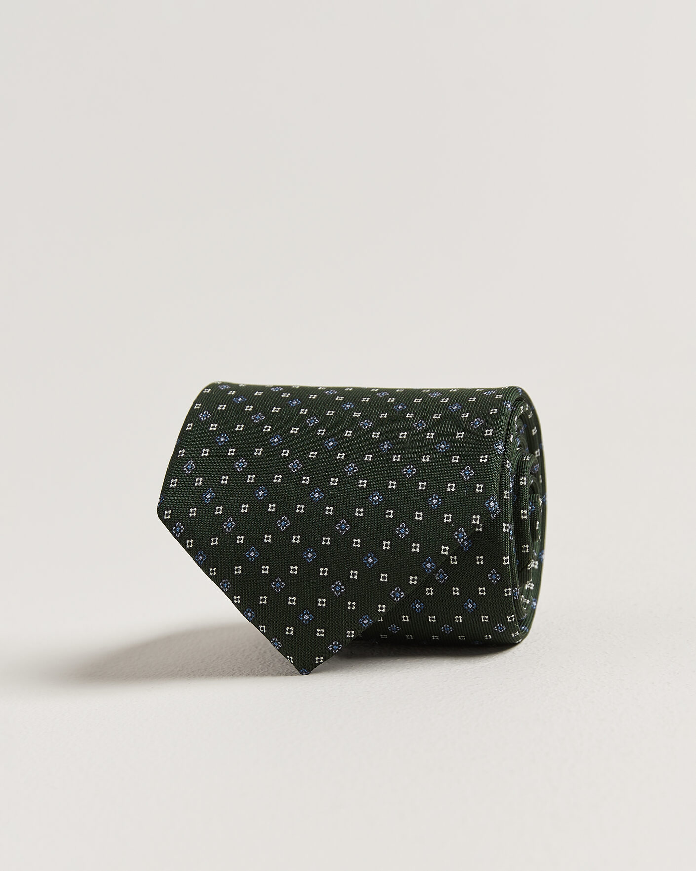 Herre | Slips | E. Marinella | 3-Fold Printed Silk Tie Dark Green