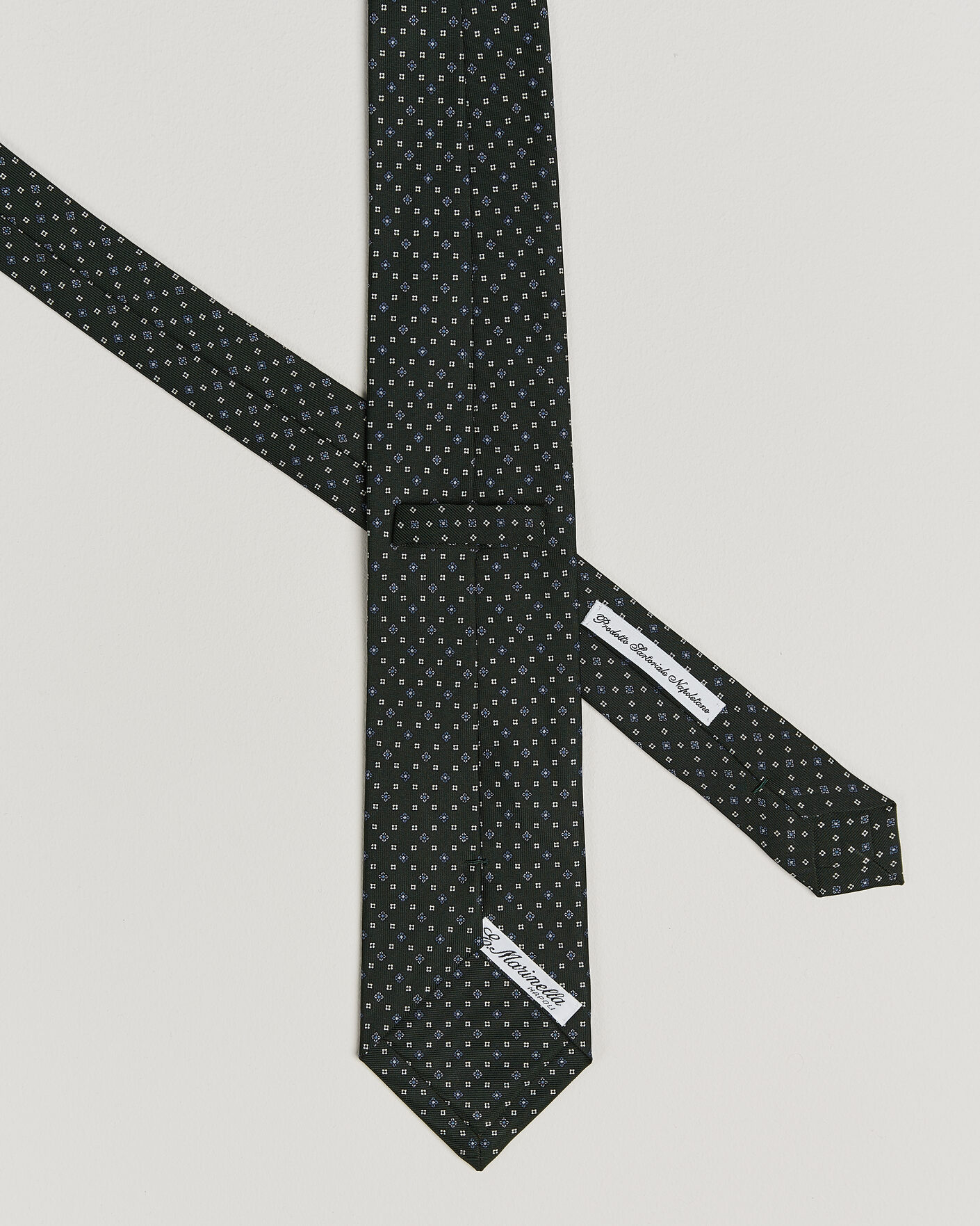 Herre | Slips | E. Marinella | 3-Fold Printed Silk Tie Dark Green