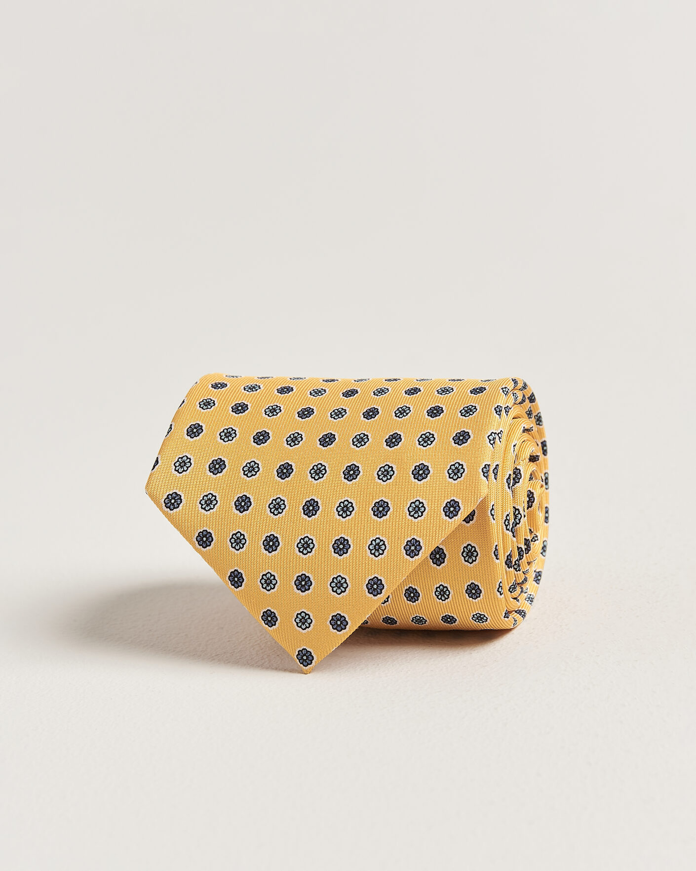 Herre | Slips | E. Marinella | 3-Fold Printed Silk Tie Yellow