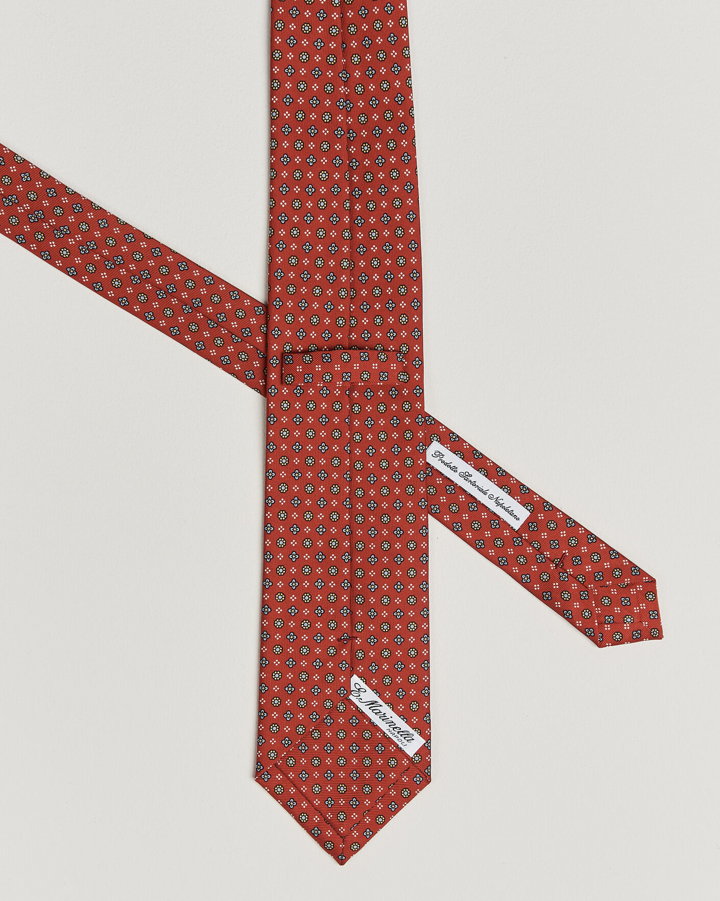 Herre | Slips | E. Marinella | 3-Fold Printed Silk Tie Red