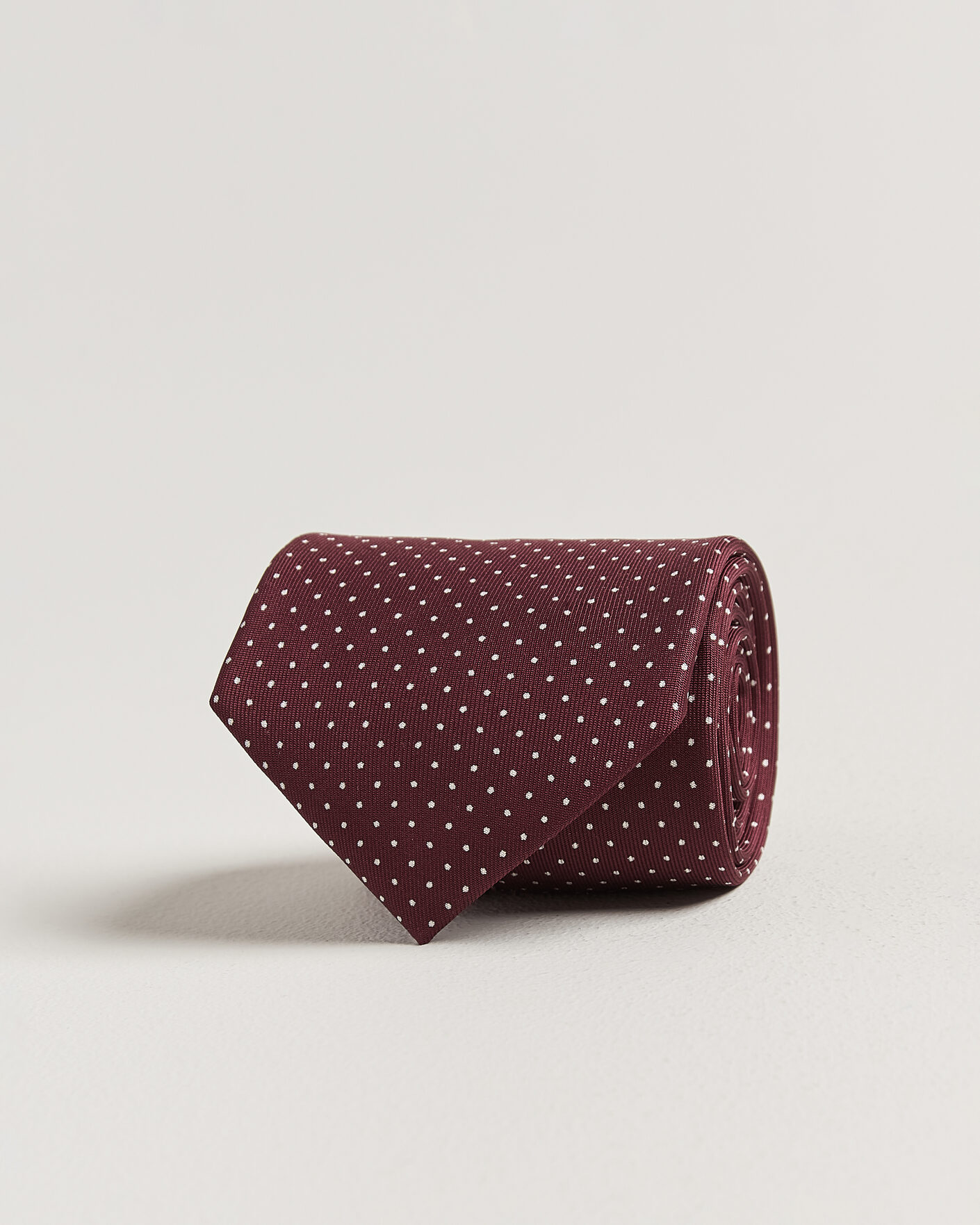 Herre | Slips | E. Marinella | 3-Fold Printed Silk Tie Burgundy