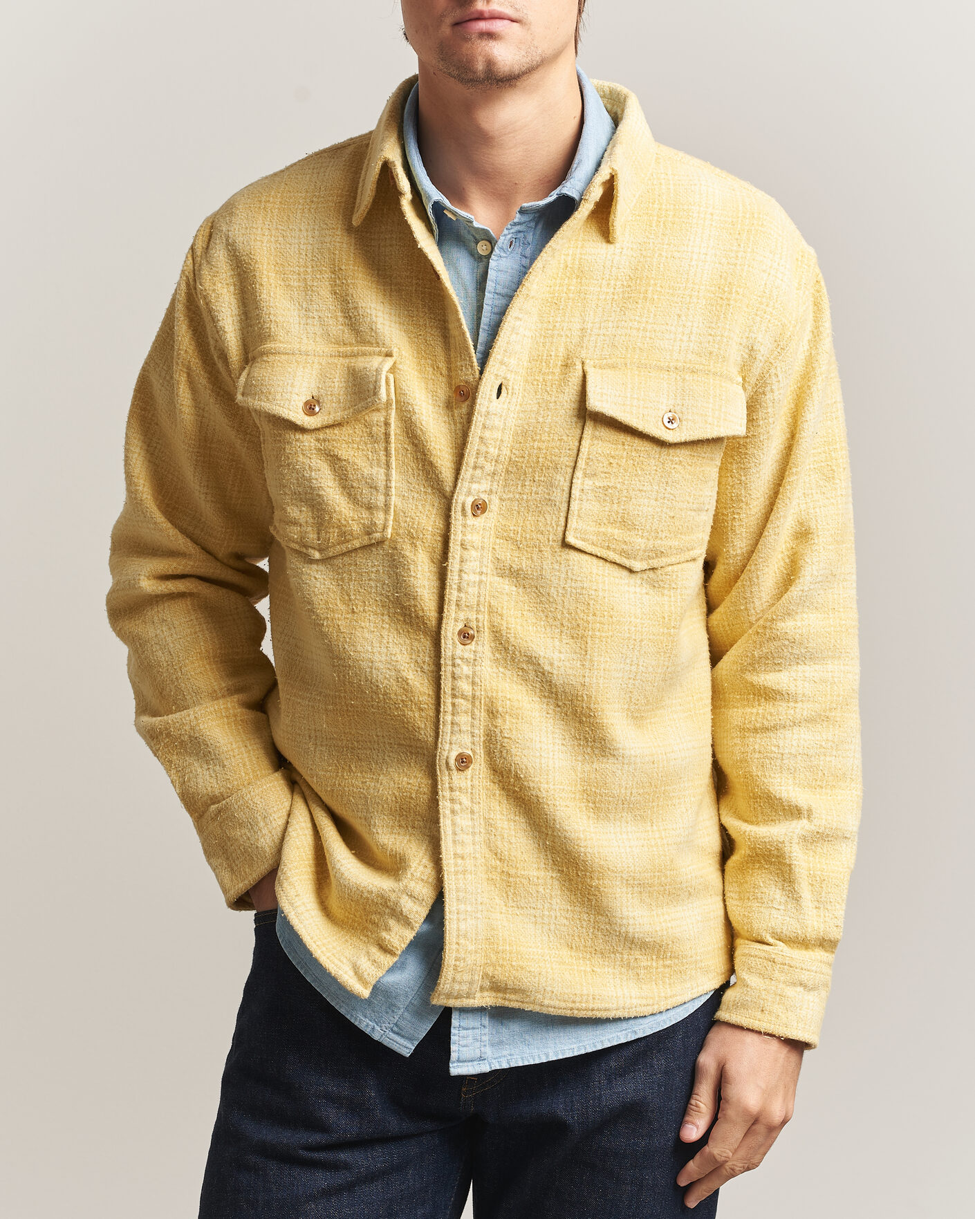 Herre | Skjorter | Pendleton | Big Pocket Shirt Cream Shadow