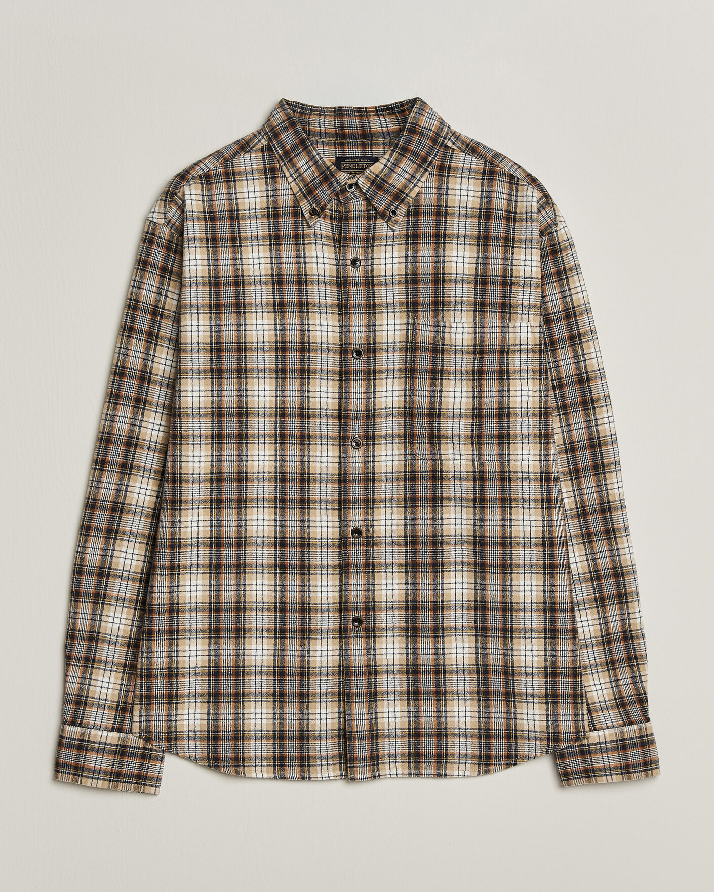 Herre | Skjorter | Pendleton | Flannel Button Down Shirt Brown Check