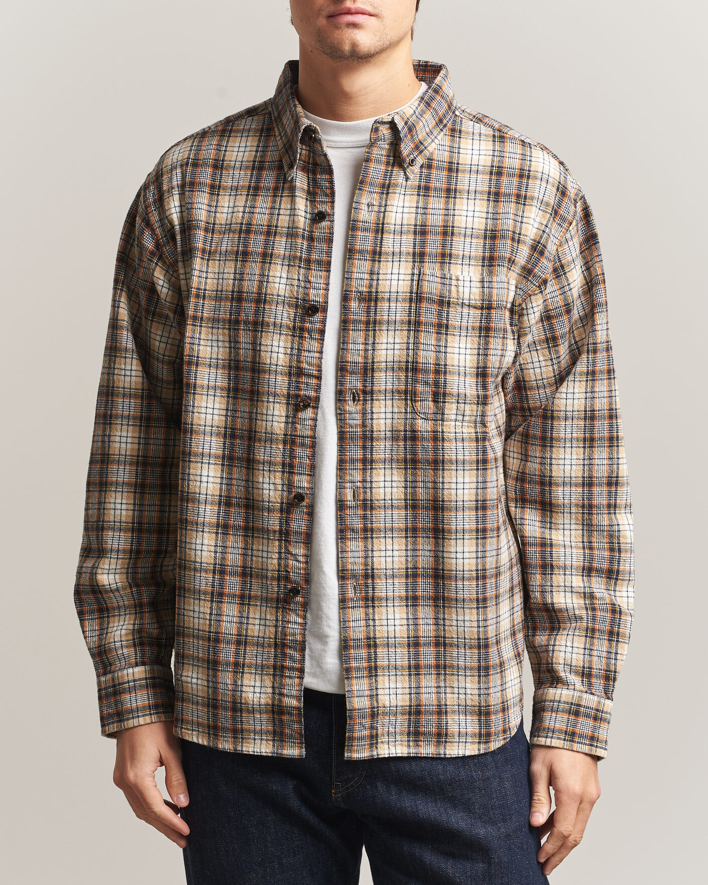 Herre | Skjorter | Pendleton | Flannel Button Down Shirt Brown Check