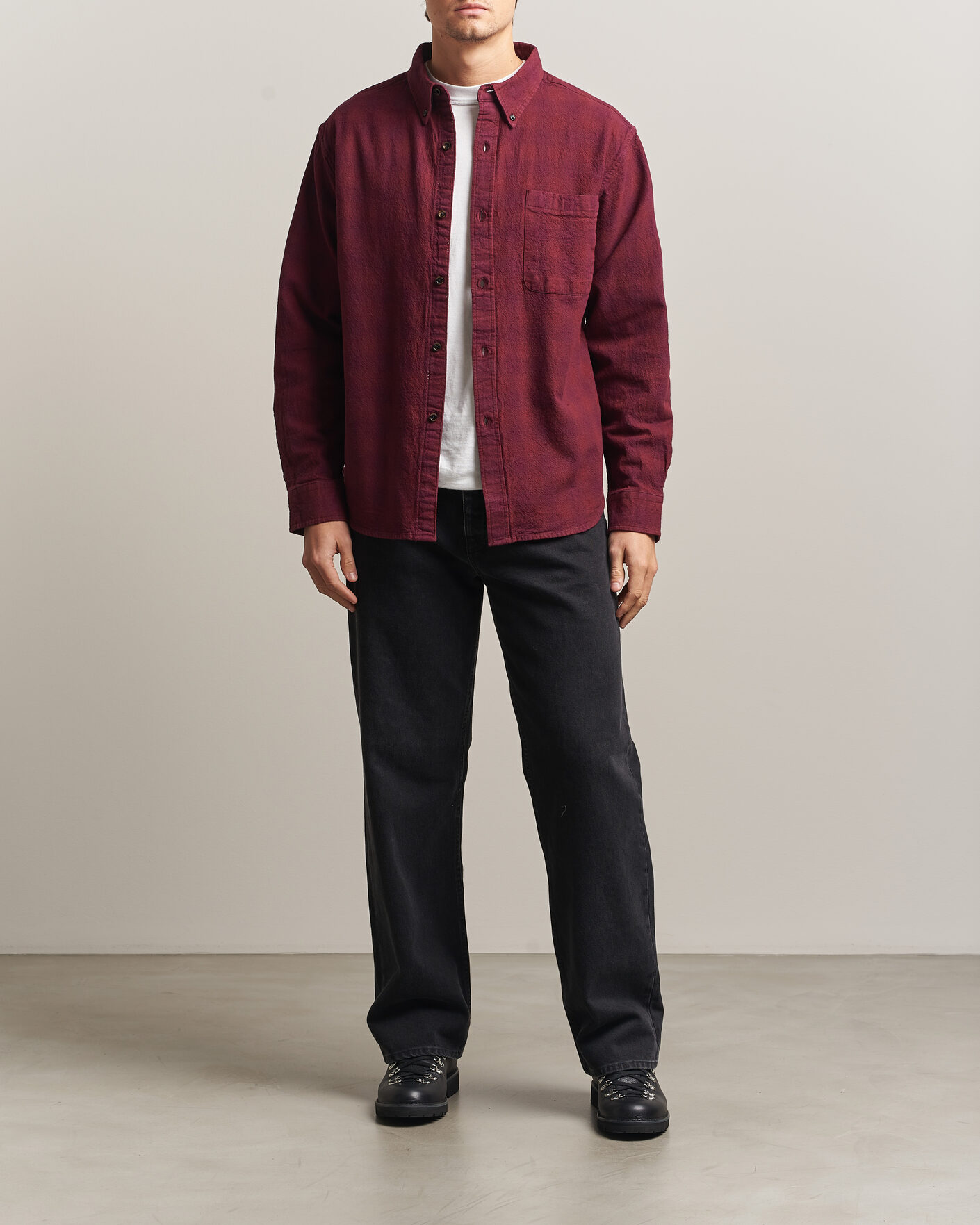 Herre | Skjorter | Pendleton | Flannel Button Down Shirt Maroon Plaid