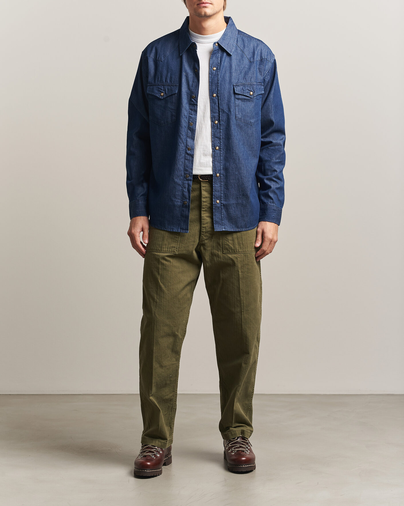 Herre | Skjorter | Pendleton | Chandler Western Shirt Indigo Chambray