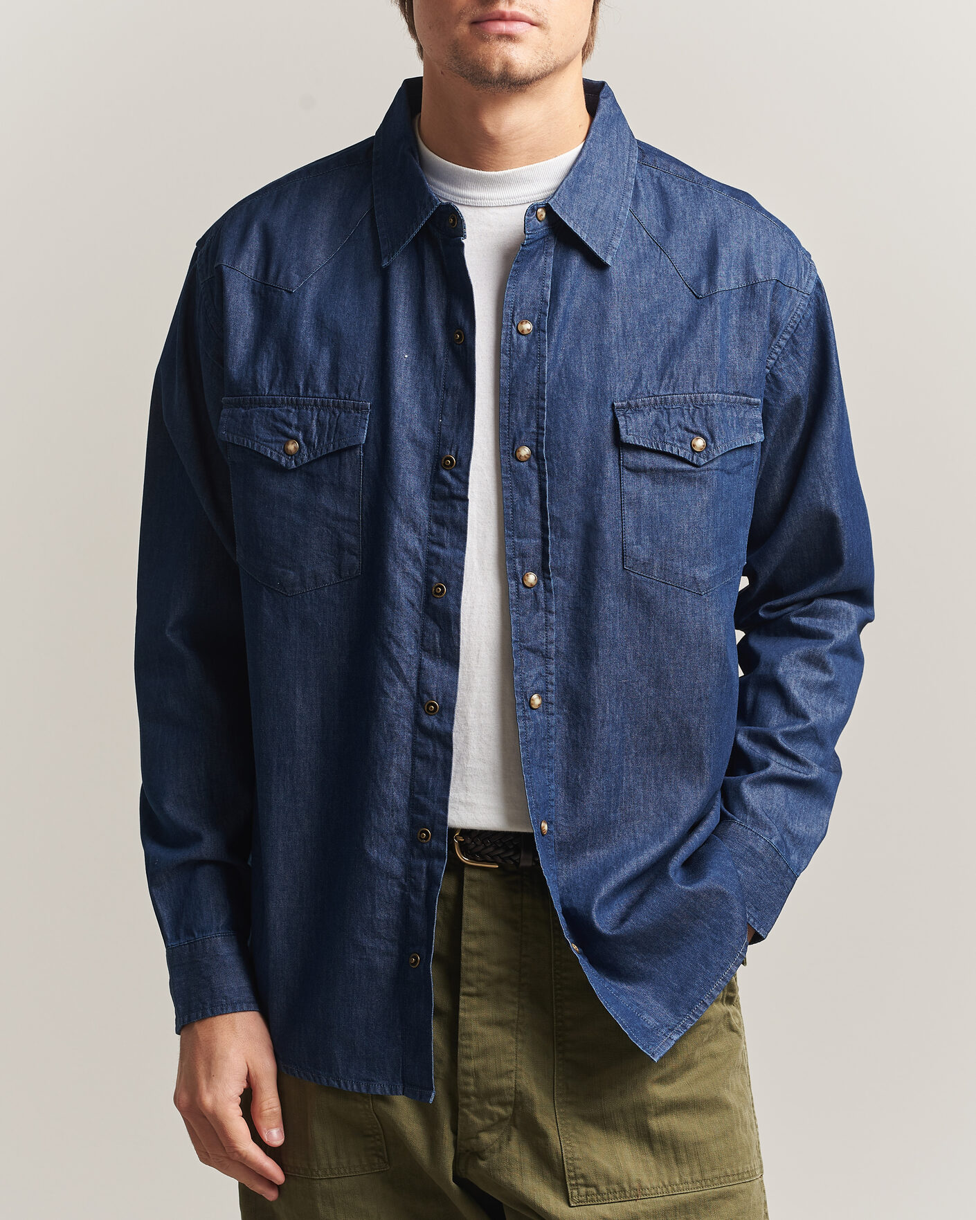Herre | Skjorter | Pendleton | Chandler Western Shirt Indigo Chambray