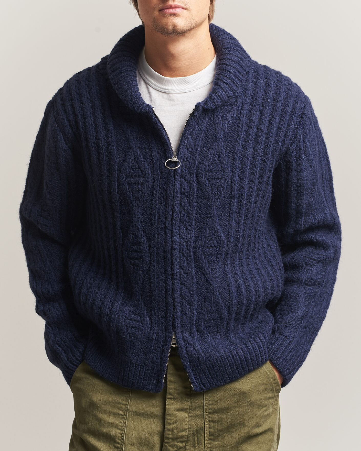 Herre | Trøjer | Pendleton | Hoop Zip Cardigan Navy