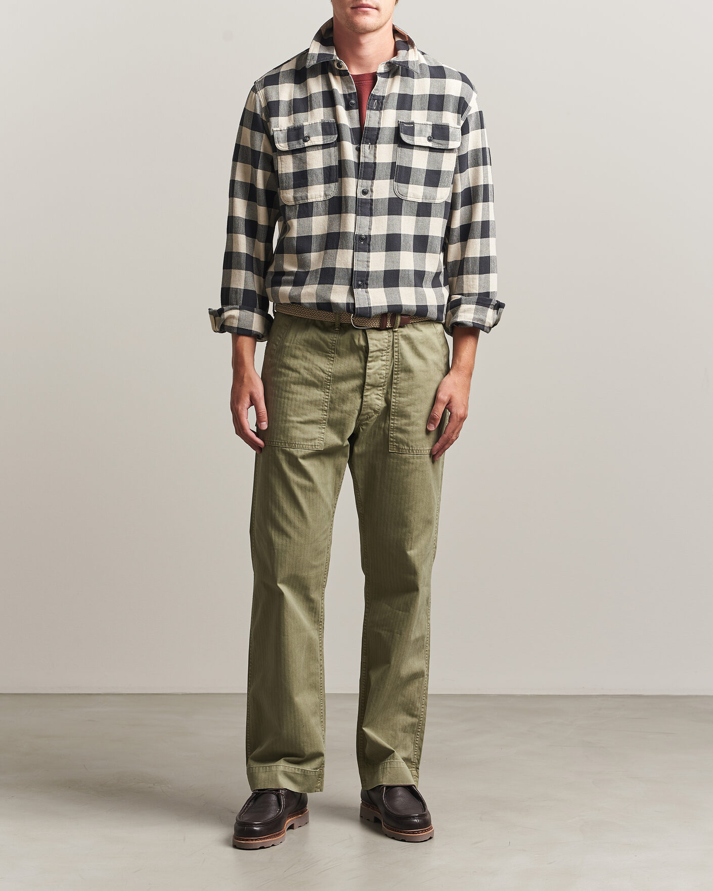 Herre | Skjorter | RRL | Matlock Plaid Shirt Black/Cream