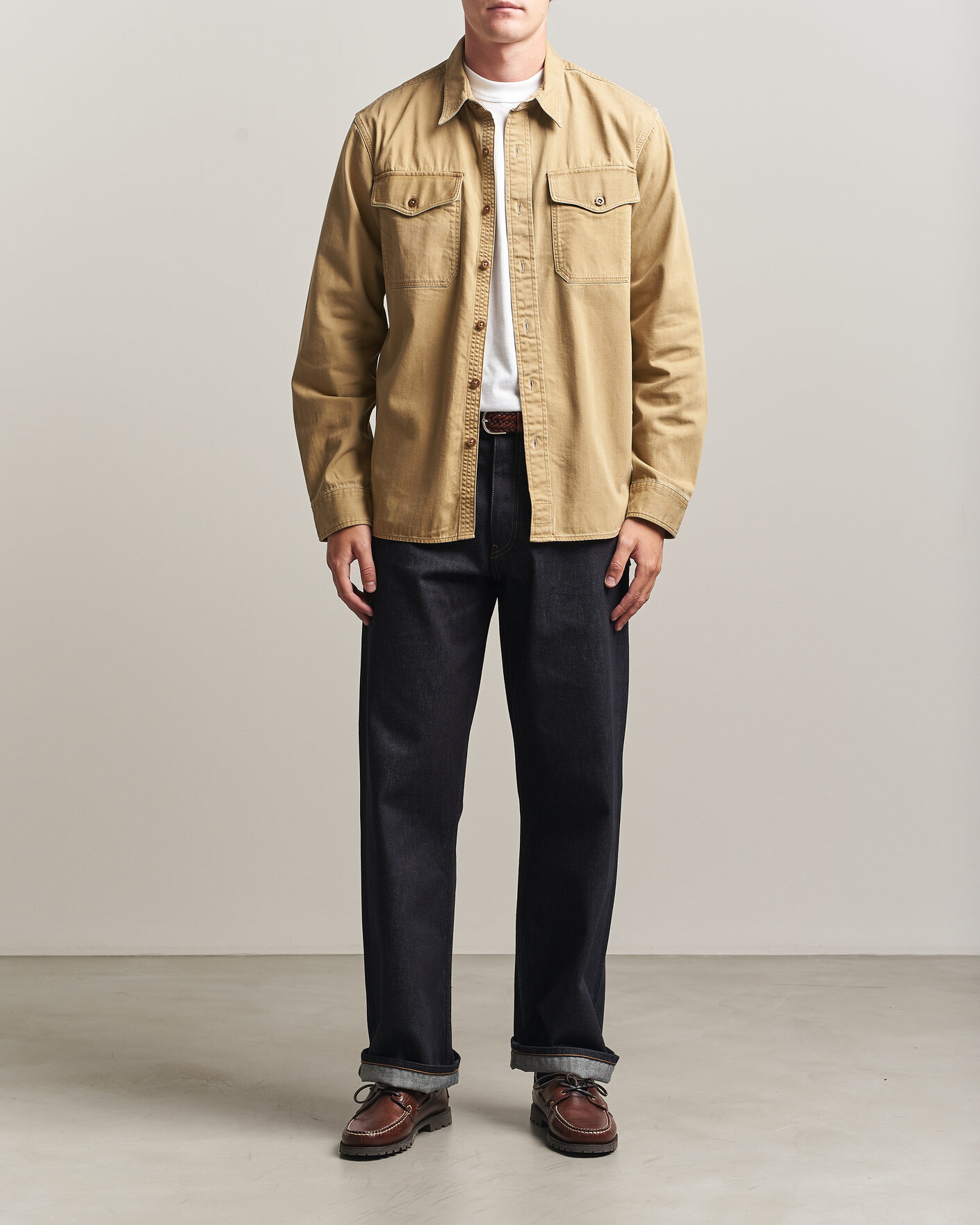 Herre | Skjorter | RRL | Officers Shirt Faded Tan