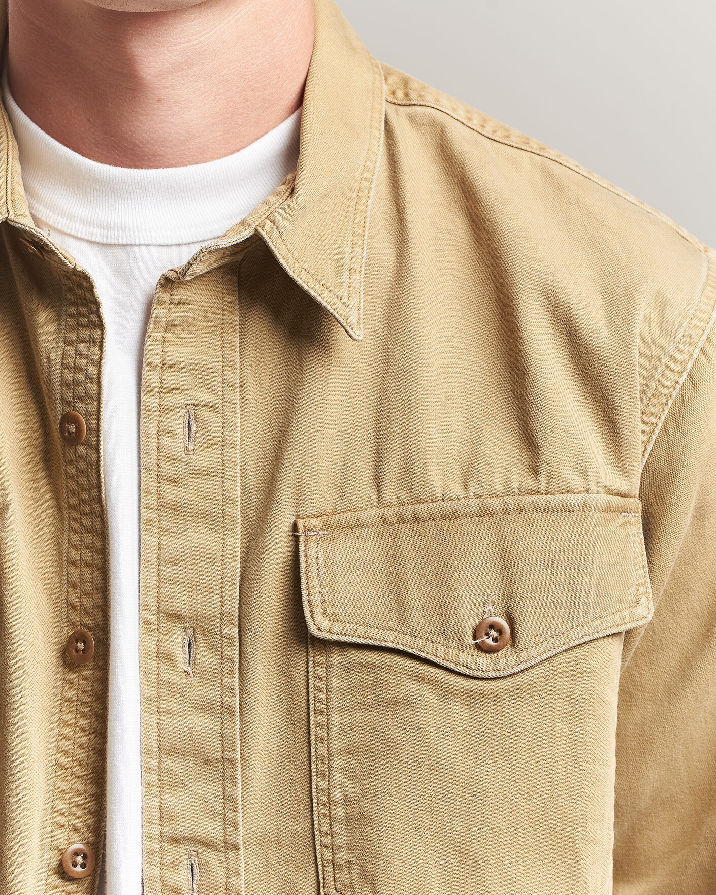 Herre | Skjorter | RRL | Officers Shirt Faded Tan
