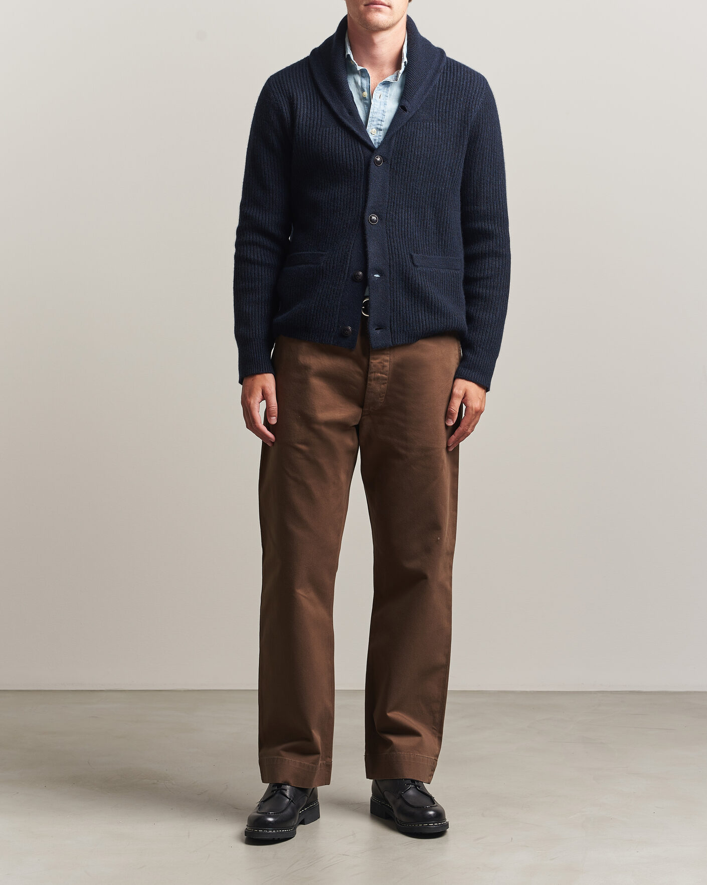 Herre | Trøjer | RRL | Cashmere Shawl Collar Cardigan Navy