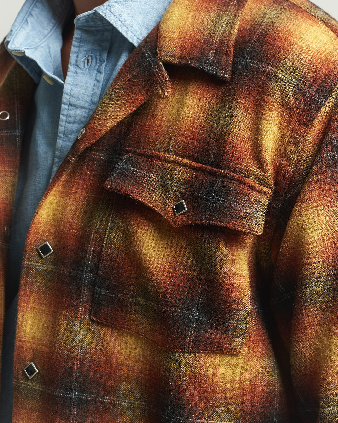 Herre | Skjorter | RRL | Jesse Plaid Camp Shirt Orange/Yellow