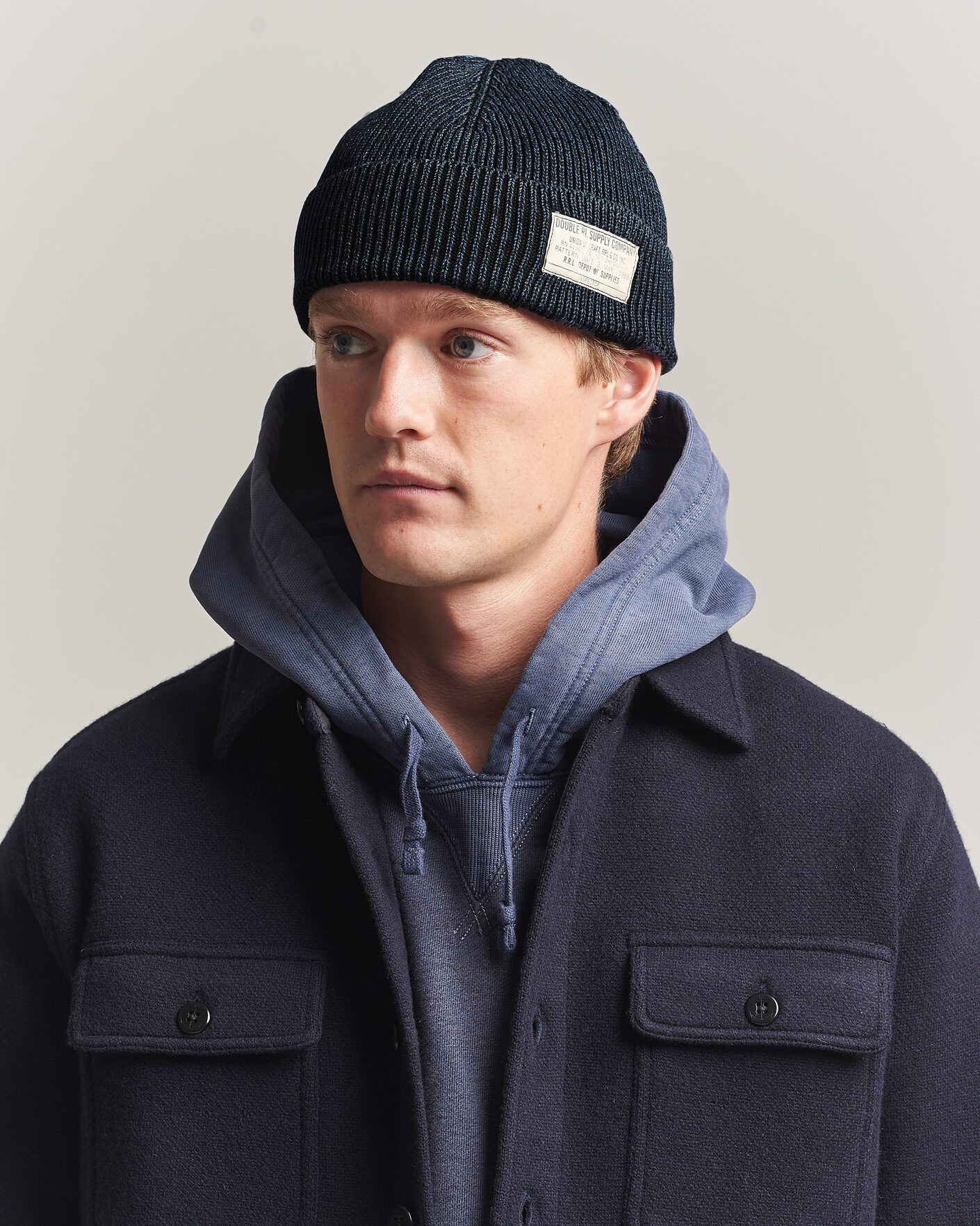 Herre | Huer | RRL | Watch Cap Midnight Blue