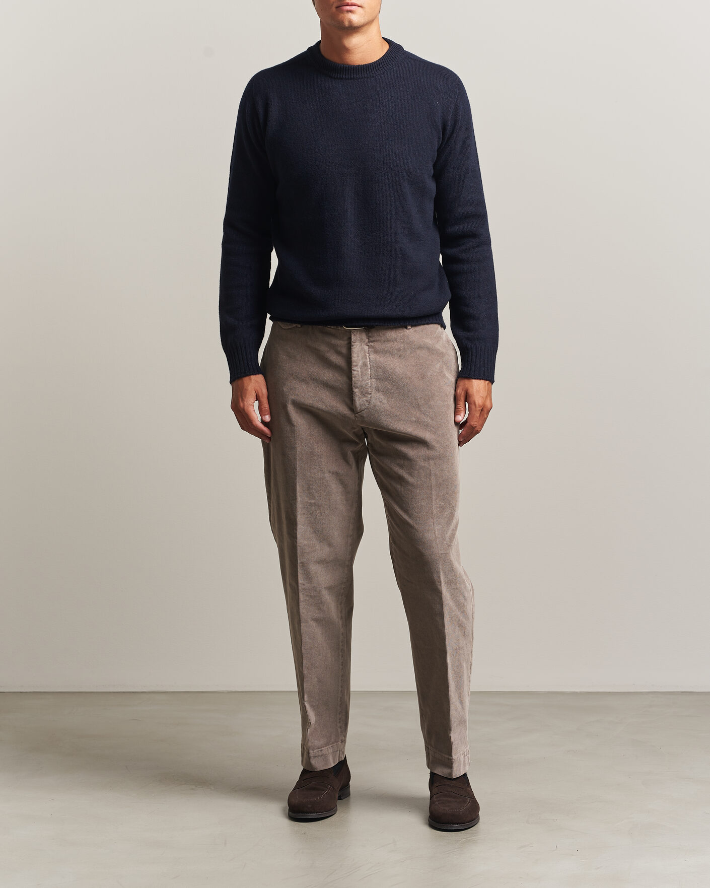 Herre | Trøjer | Altea | Wool/Cashmere Crew Neck Pullover Navy