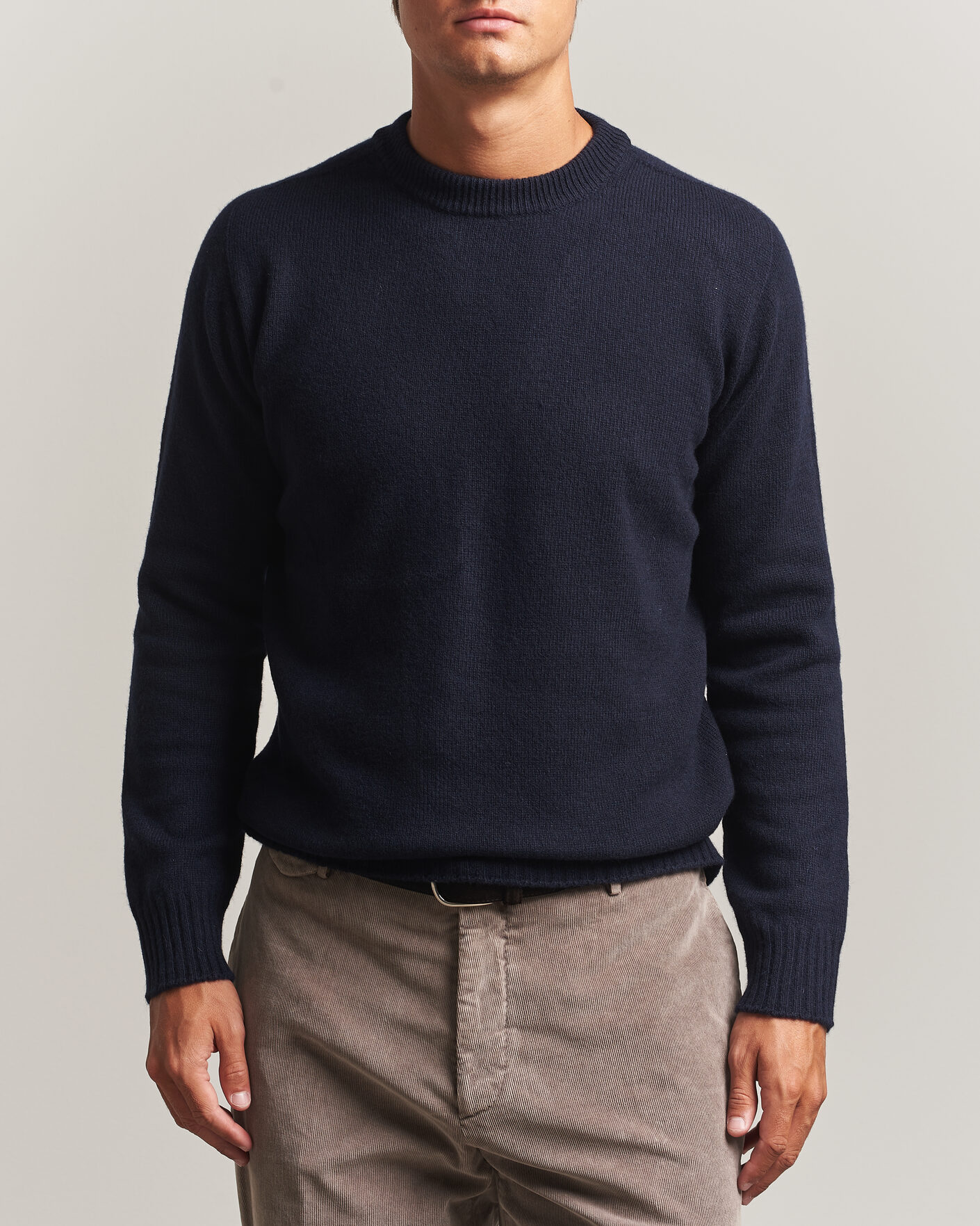 Herre | Trøjer | Altea | Wool/Cashmere Crew Neck Pullover Navy