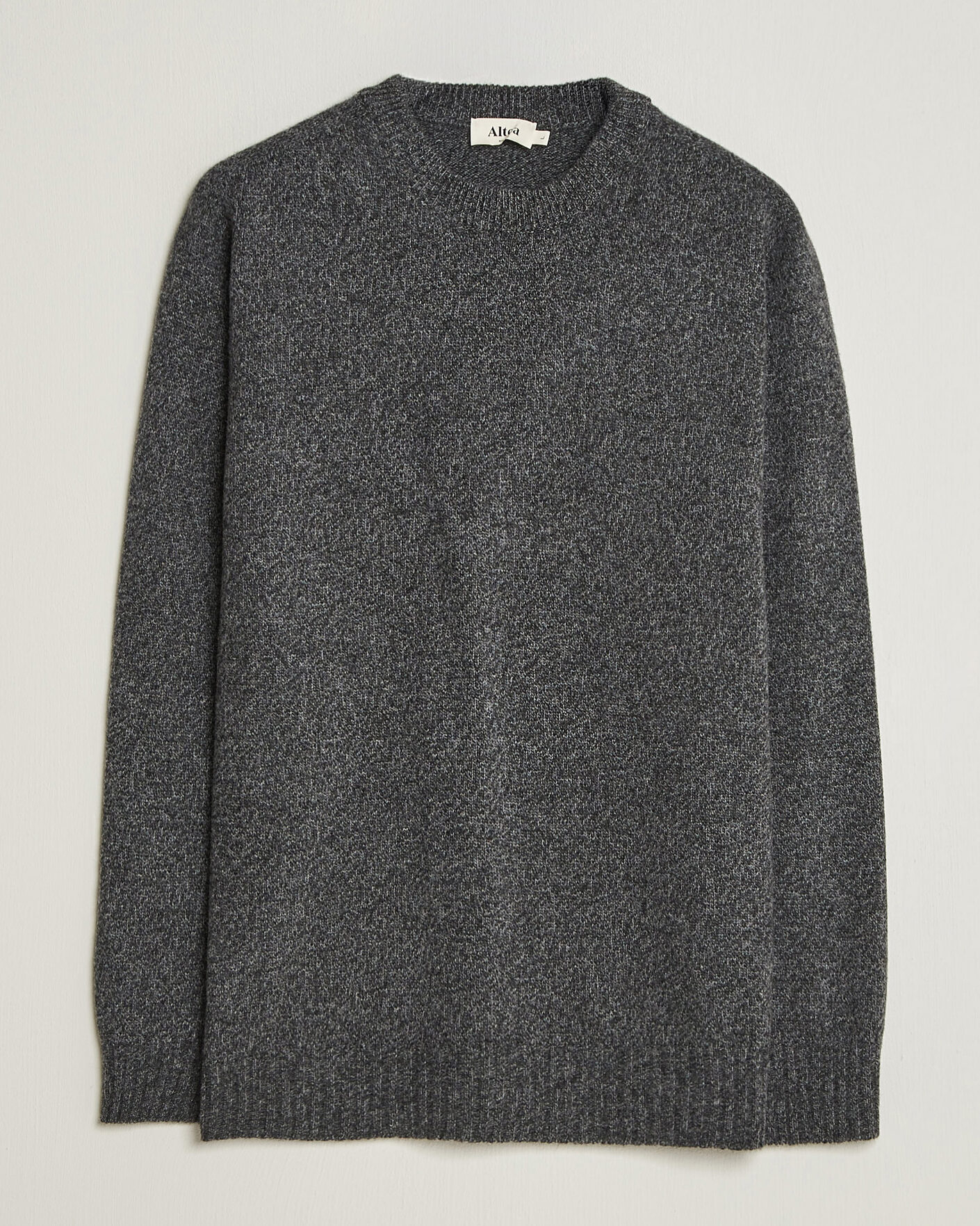Herre | Trøjer | Altea | Wool/Cashmere Crew Neck Pullover Charcoal Melange