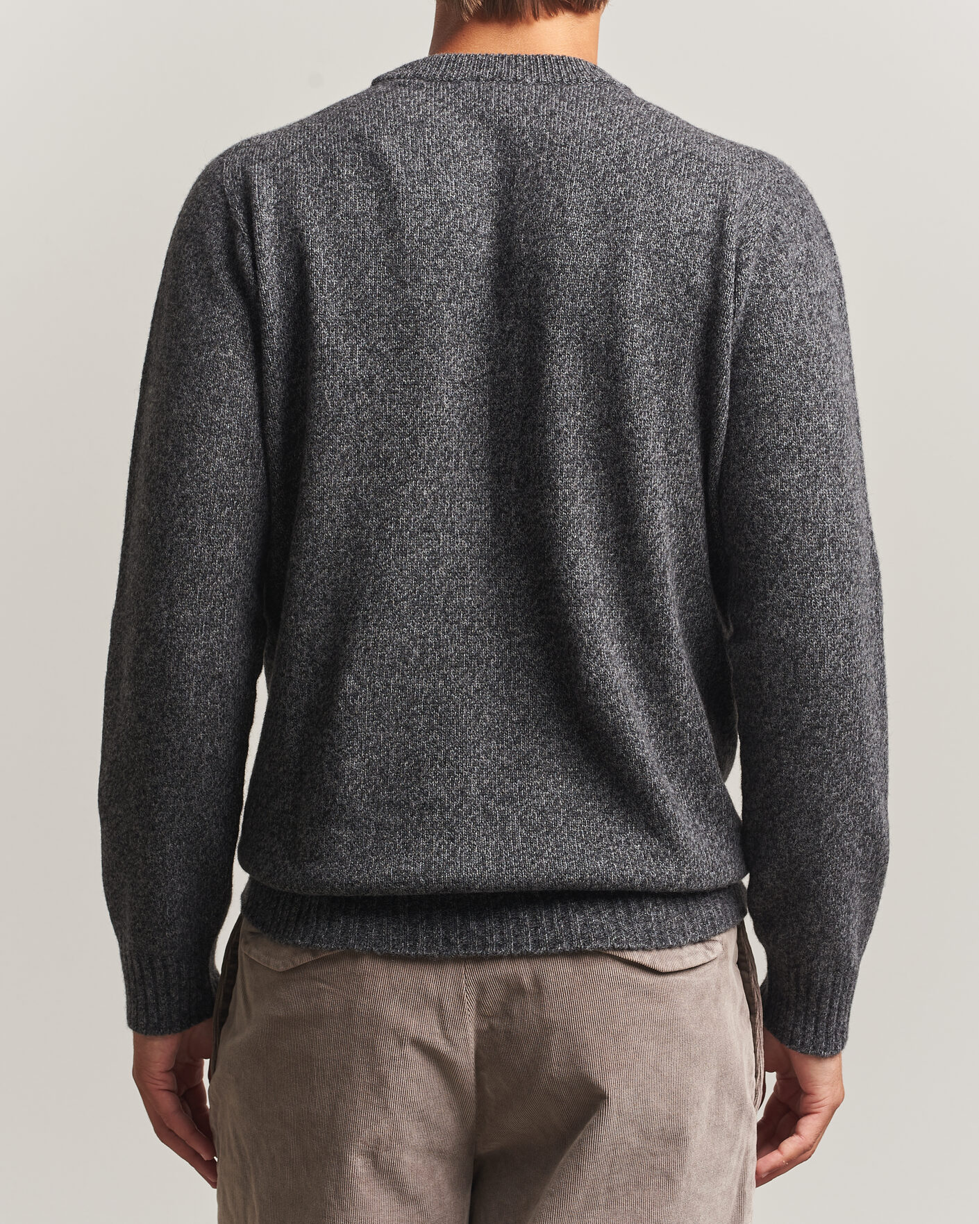 Herre | Trøjer | Altea | Wool/Cashmere Crew Neck Pullover Charcoal Melange