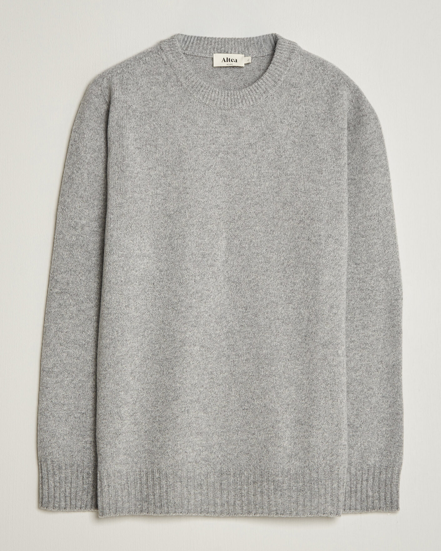 Herre | Trøjer | Altea | Wool/Cashmere Crew Neck Pullover Light Grey