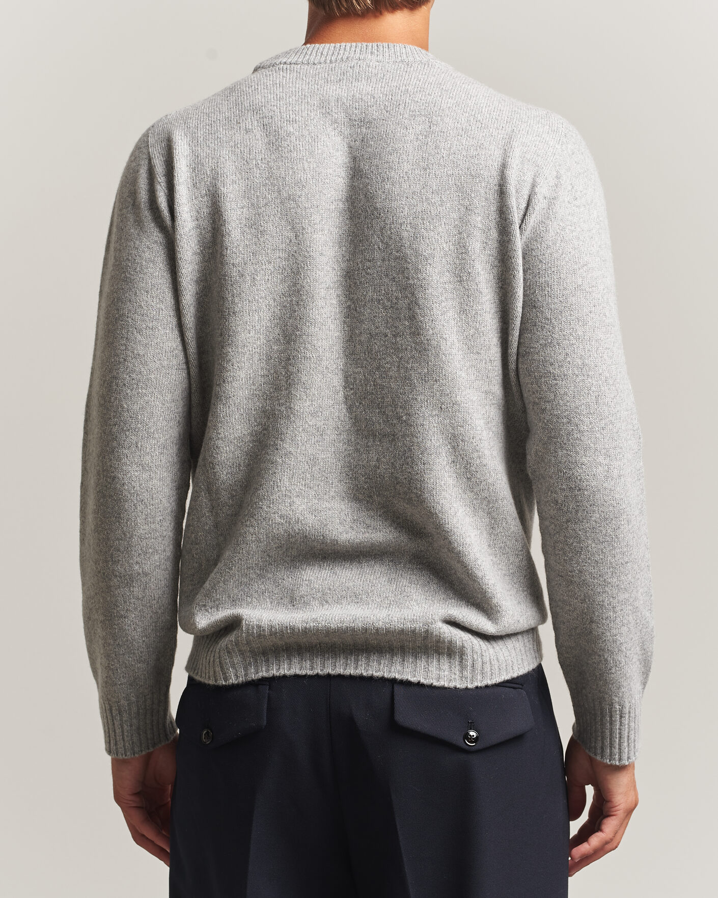Herre | Trøjer | Altea | Wool/Cashmere Crew Neck Pullover Light Grey