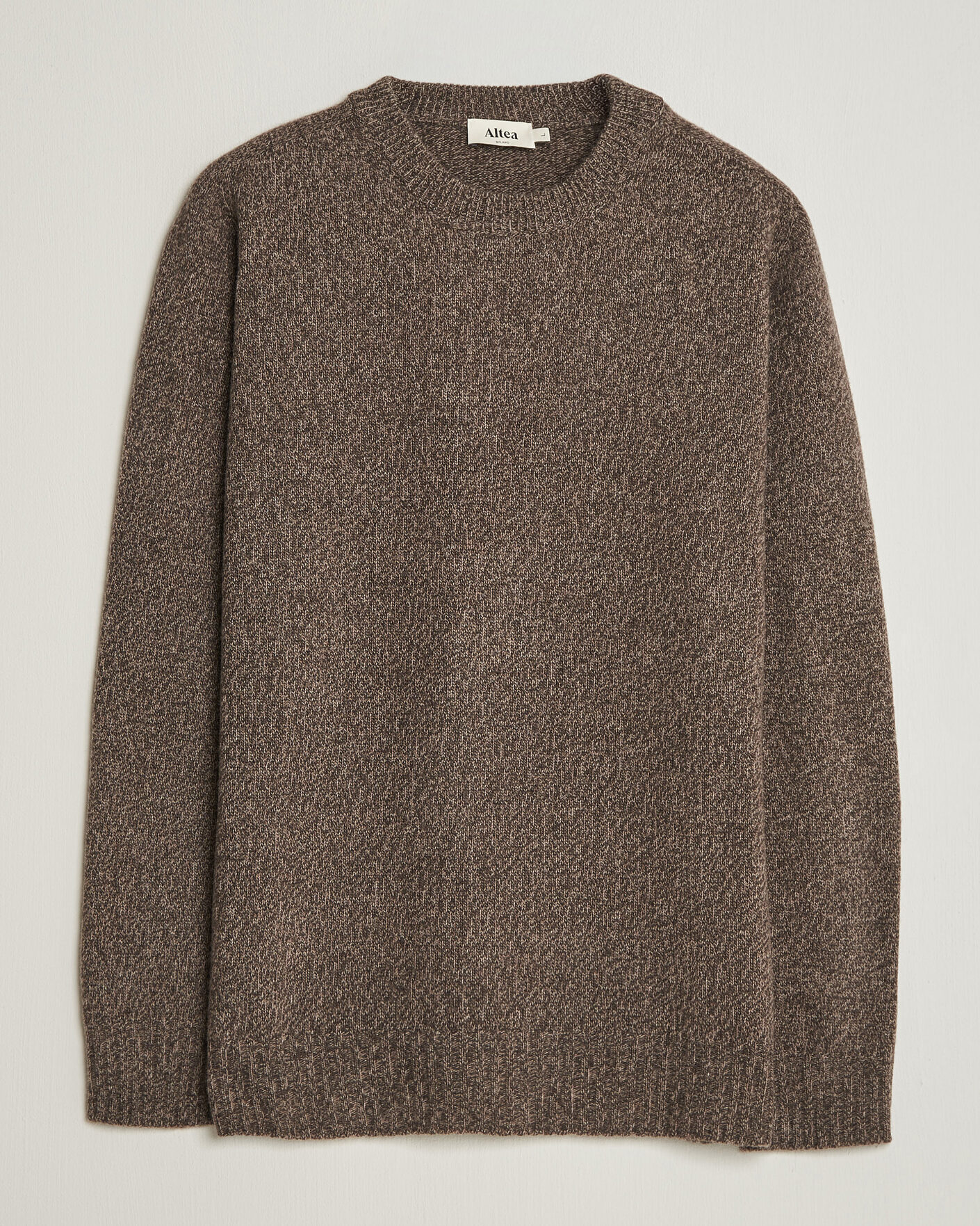 Herre | Trøjer | Altea | Wool/Cashmere Crew Neck Pullover Brown Melange