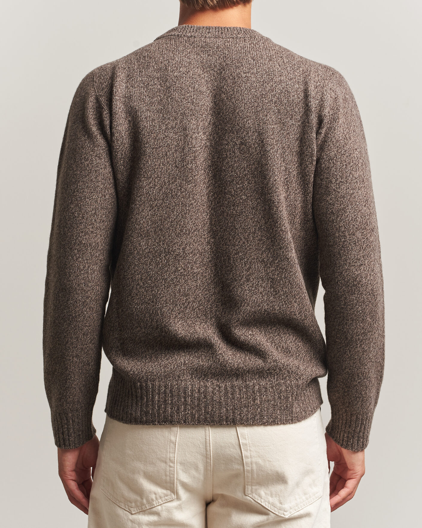 Herre | Trøjer | Altea | Wool/Cashmere Crew Neck Pullover Brown Melange