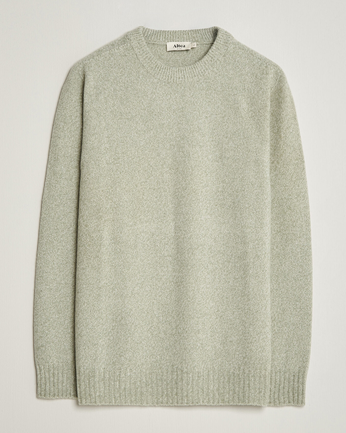 Herre | Trøjer | Altea | Wool/Cashmere Crew Neck Pullover Mint Green