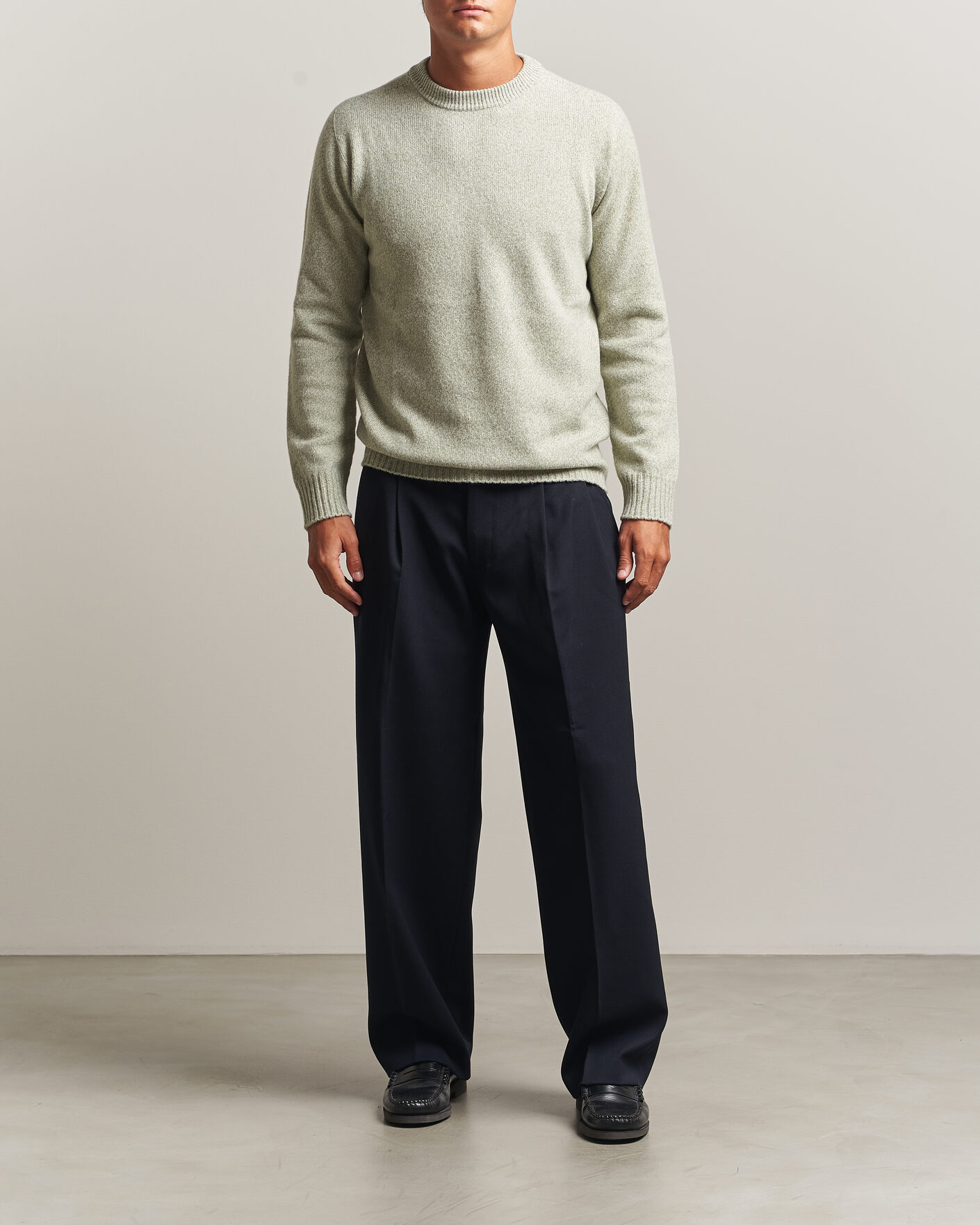 Herre | Trøjer | Altea | Wool/Cashmere Crew Neck Pullover Mint Green