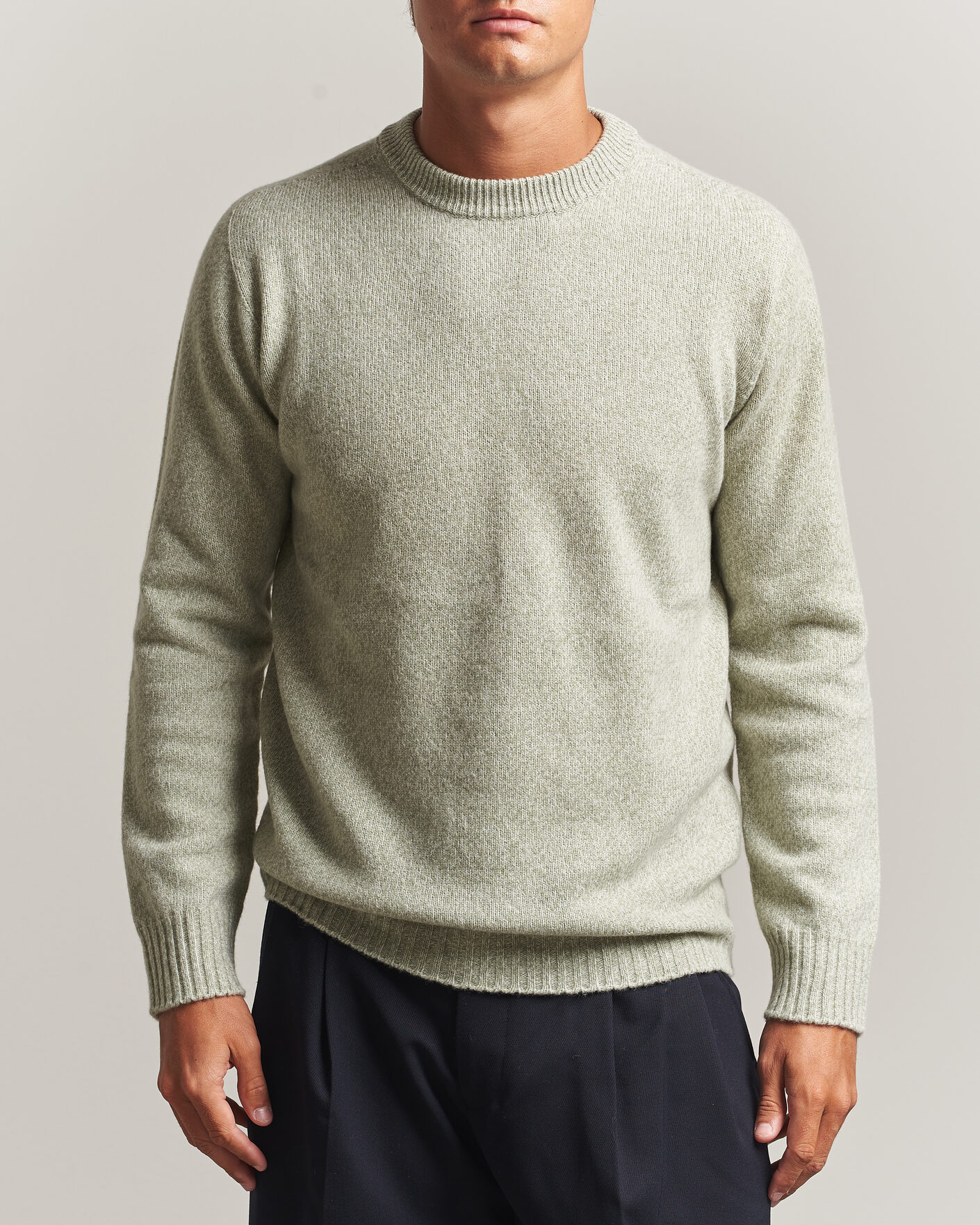 Herre | Trøjer | Altea | Wool/Cashmere Crew Neck Pullover Mint Green