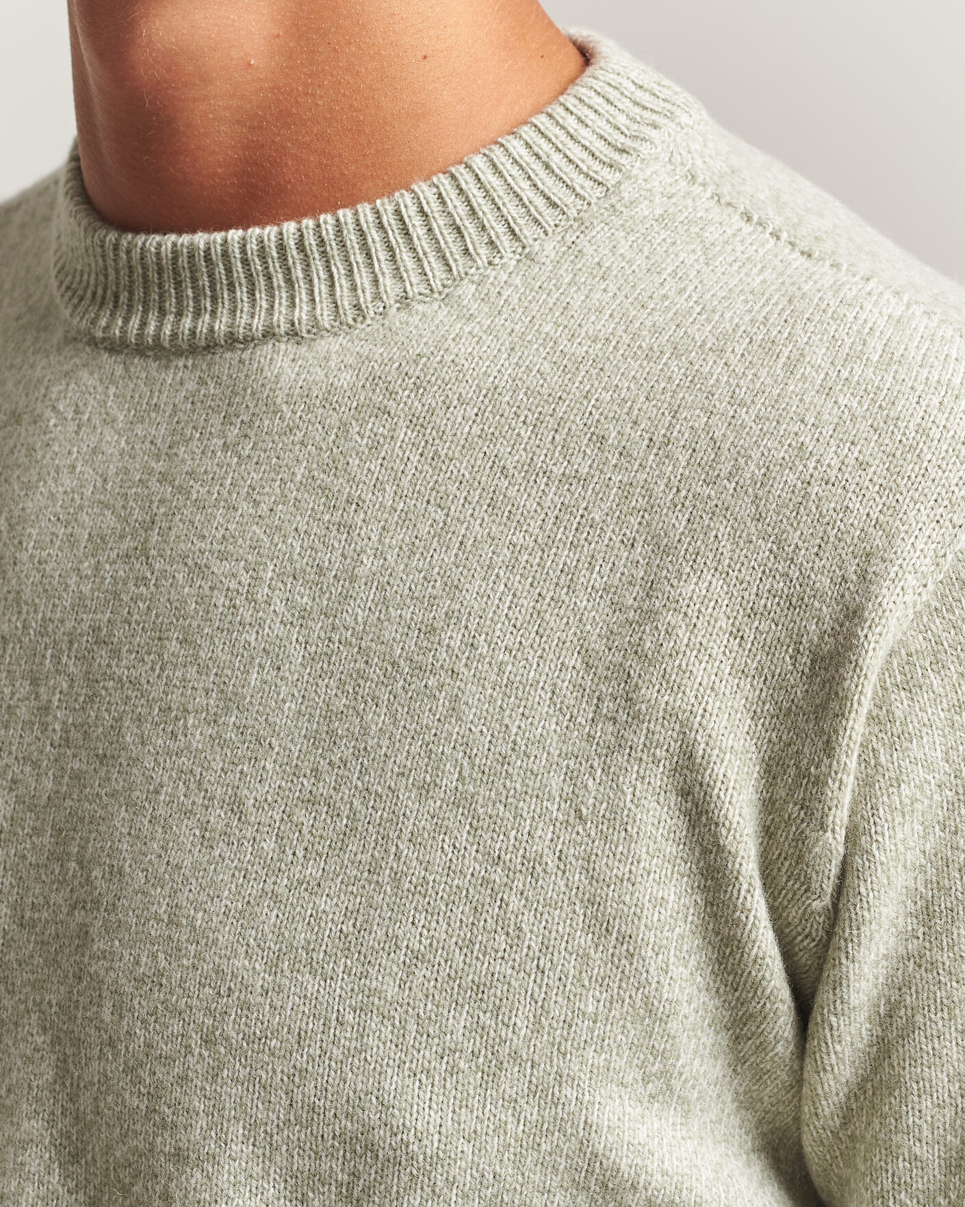 Herre | Trøjer | Altea | Wool/Cashmere Crew Neck Pullover Mint Green