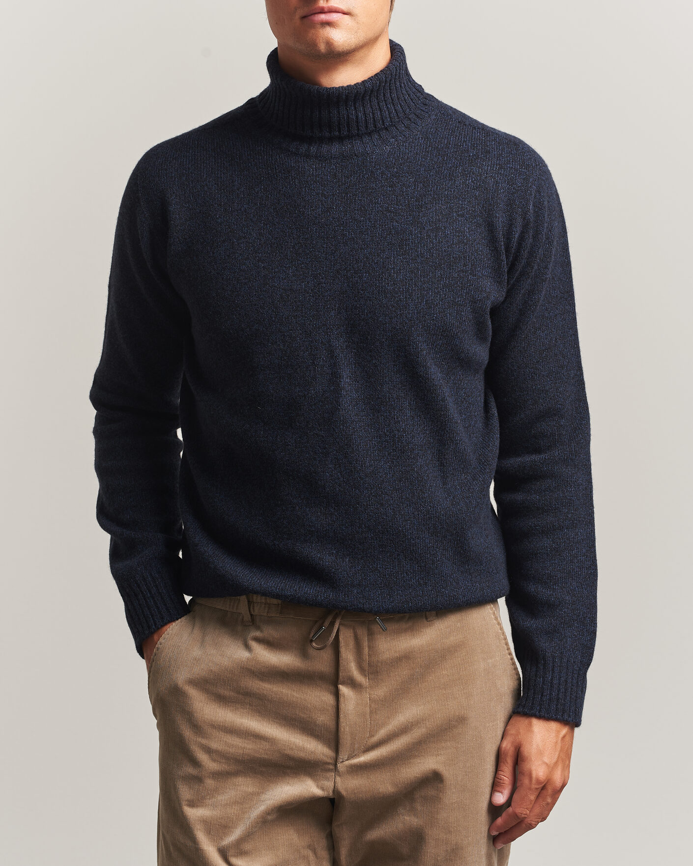 Herre | Trøjer | Altea | Wool/Cashmere Rollneck Navy Melange