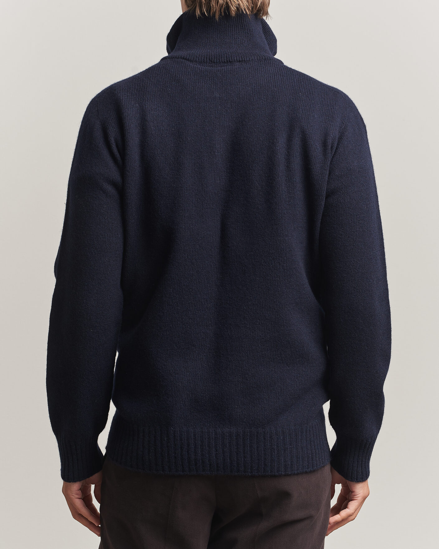 Herre | Trøjer | Altea | Wool/Cashmere Half Zip Navy