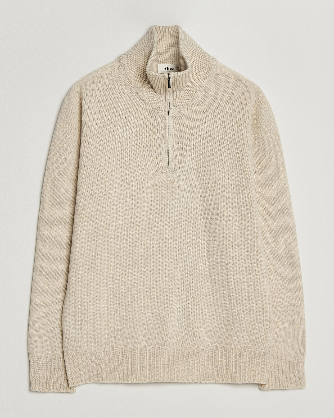 Herre | Trøjer | Altea | Wool/Cashmere Half Zip Beige