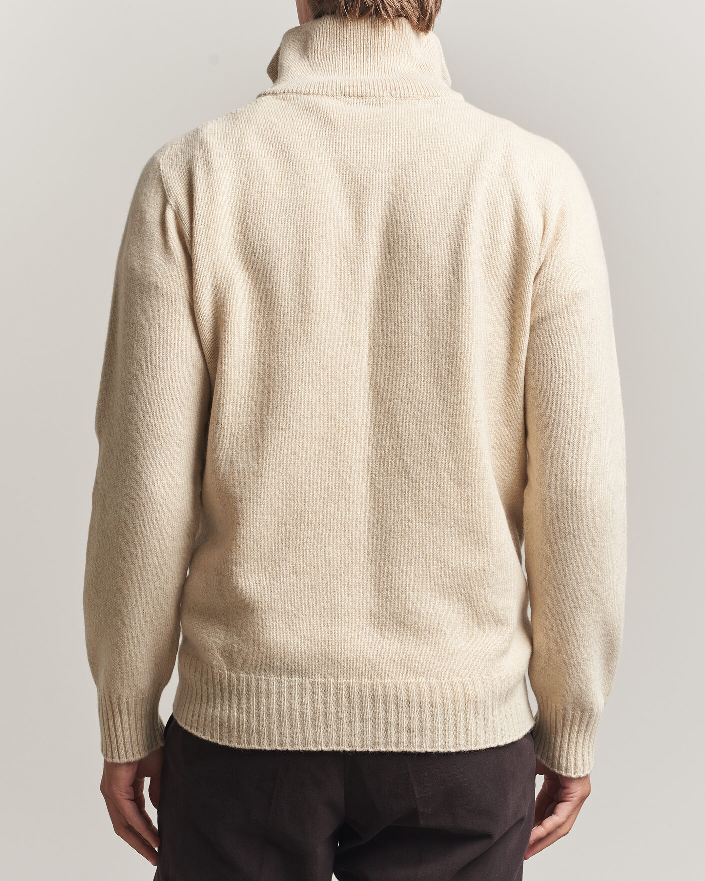 Herre | Trøjer | Altea | Wool/Cashmere Half Zip Beige
