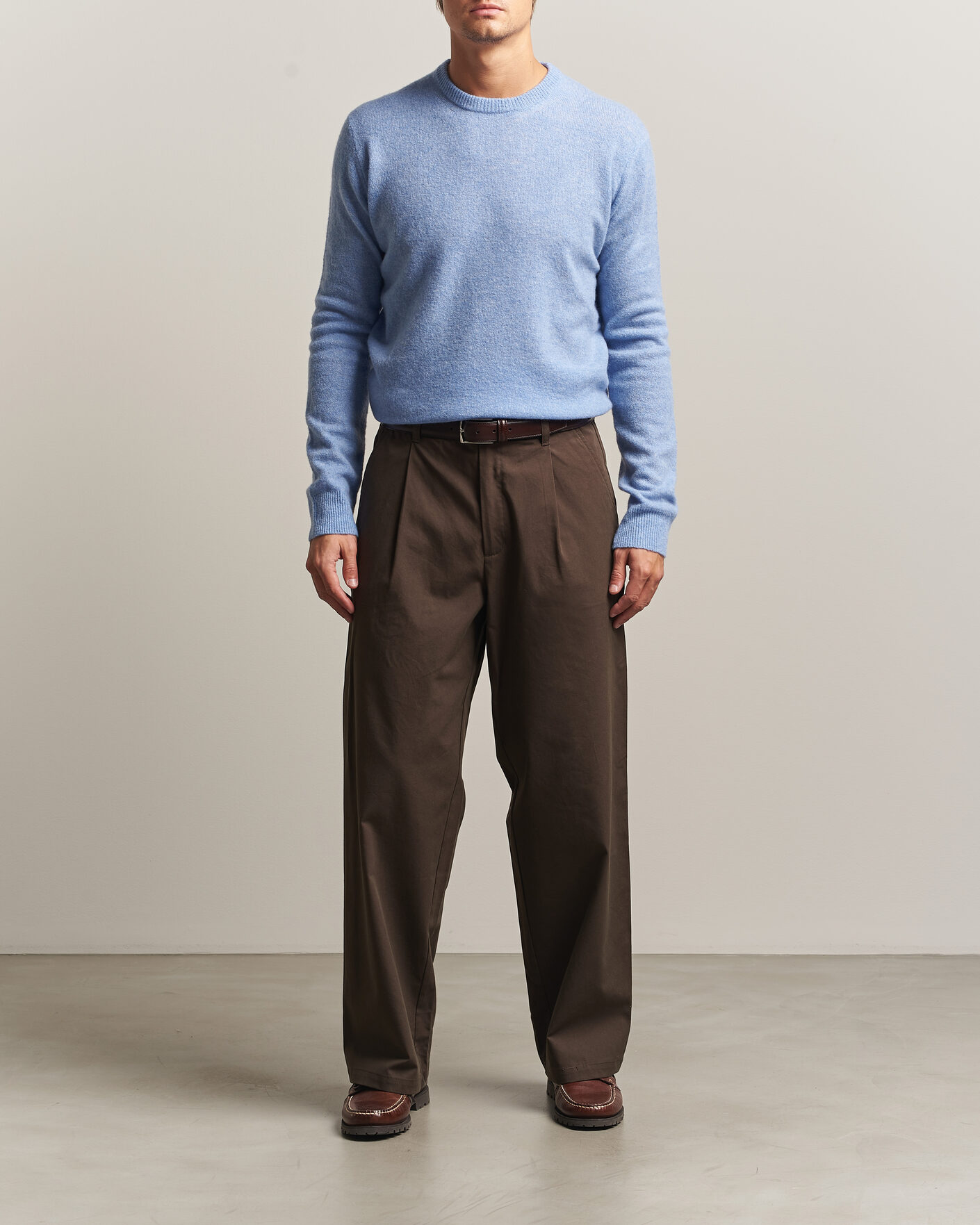 Herre | Trøjer | Altea | Cloud Cashmere Blend Sweater Sky Blue