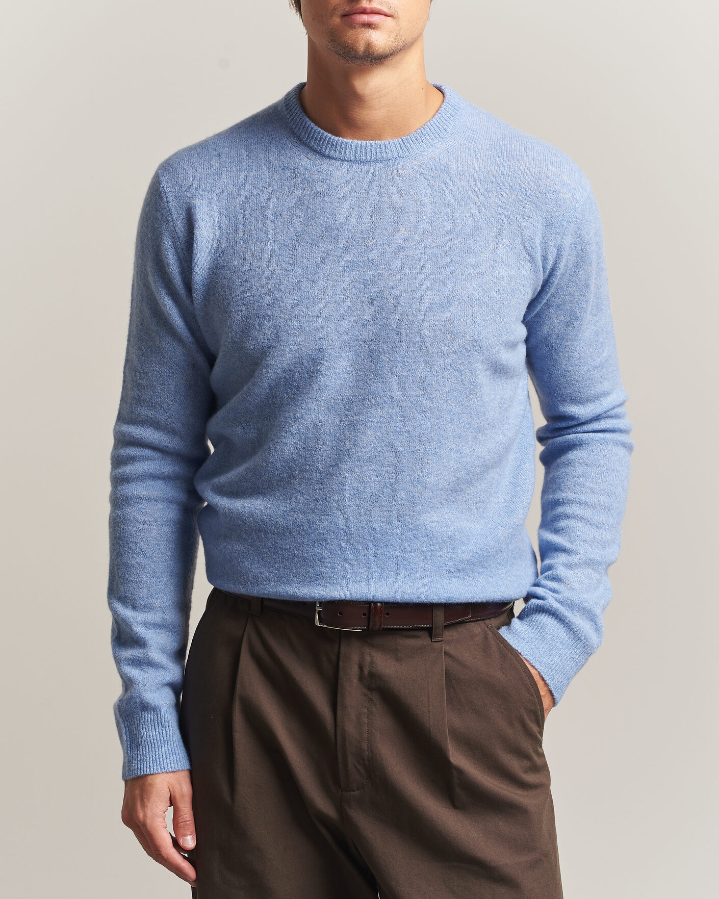 Herre | Trøjer | Altea | Cloud Cashmere Blend Sweater Sky Blue