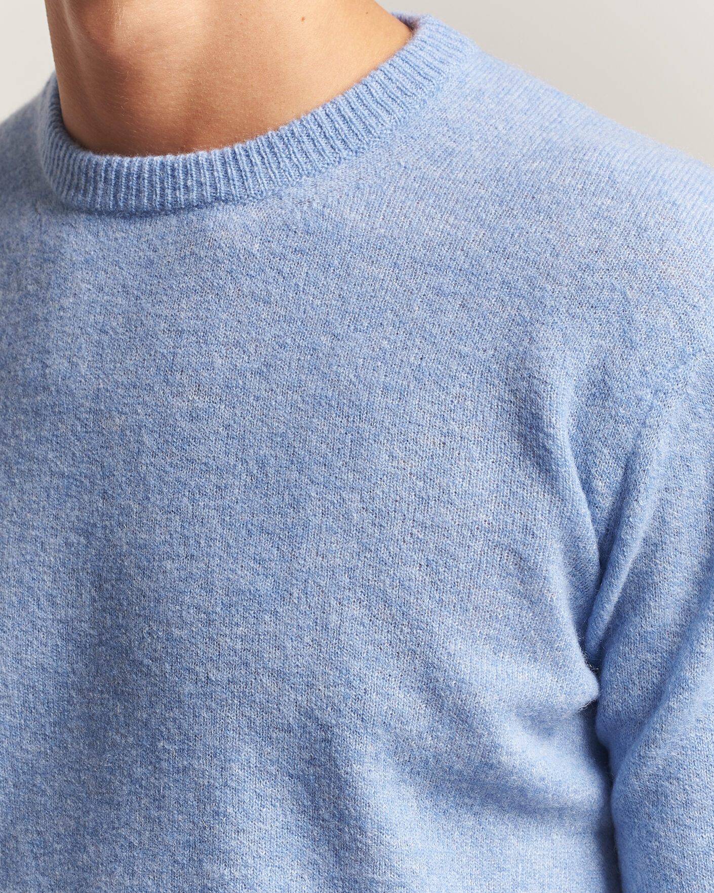 Herre | Trøjer | Altea | Cloud Cashmere Blend Sweater Sky Blue